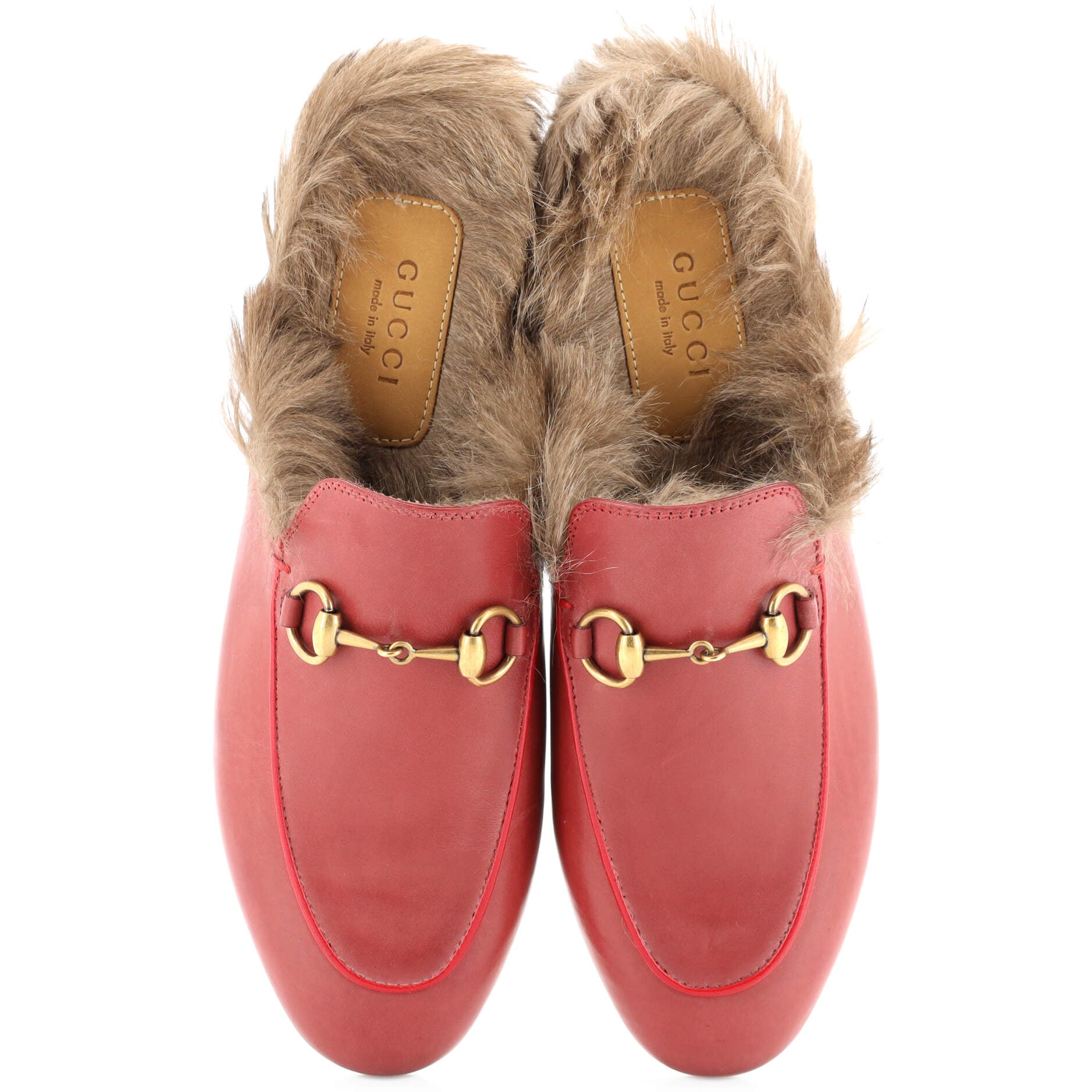 Women's Princetown Mules Leather with Fur