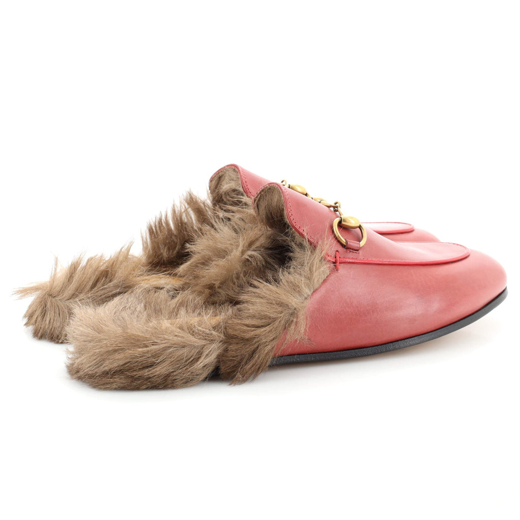 Women's Princetown Mules Leather with Fur