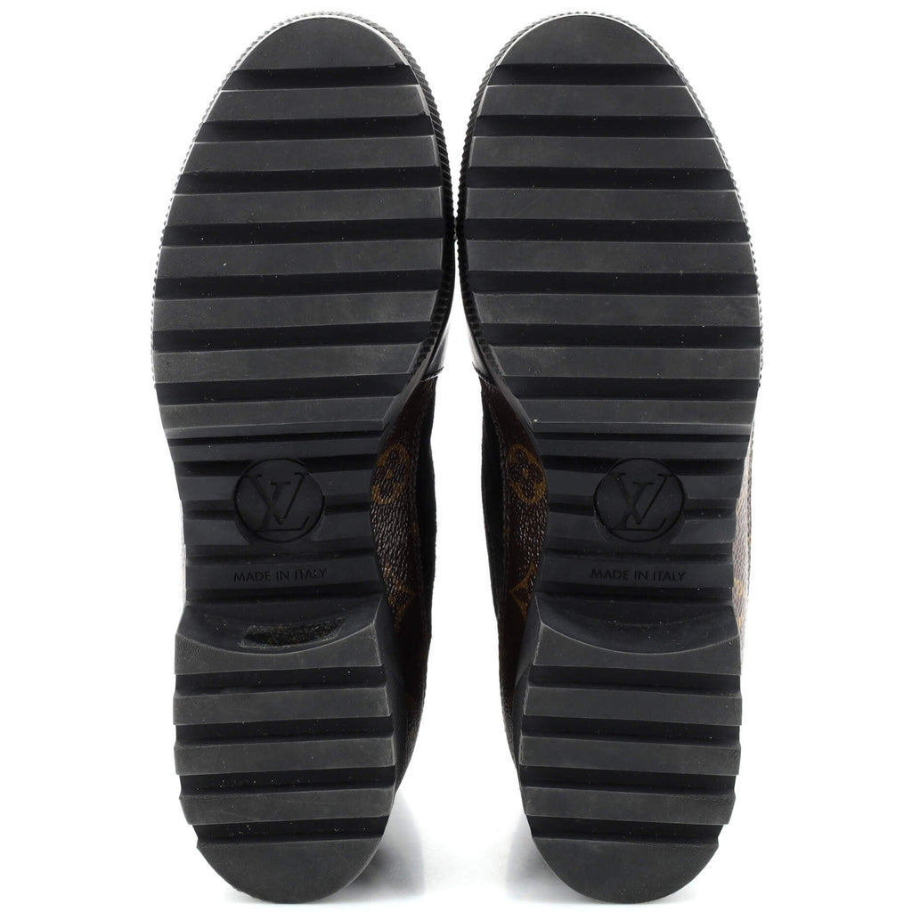 Women's Laureate Platform Desert Boots Suede with Monogram Canvas