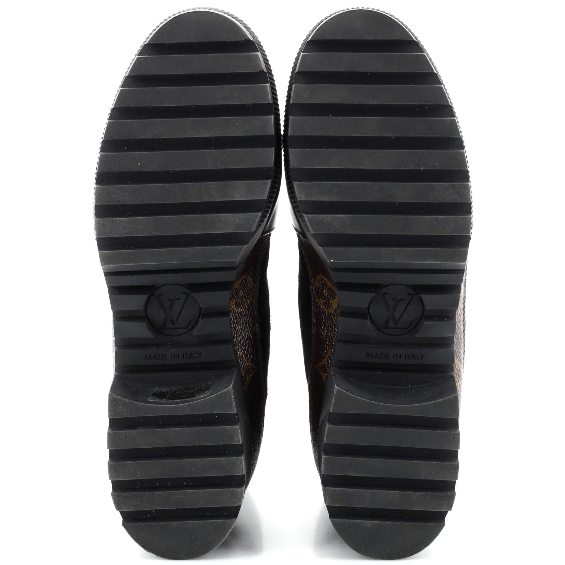 Women's Laureate Platform Desert Boots Suede with Monogram Canvas