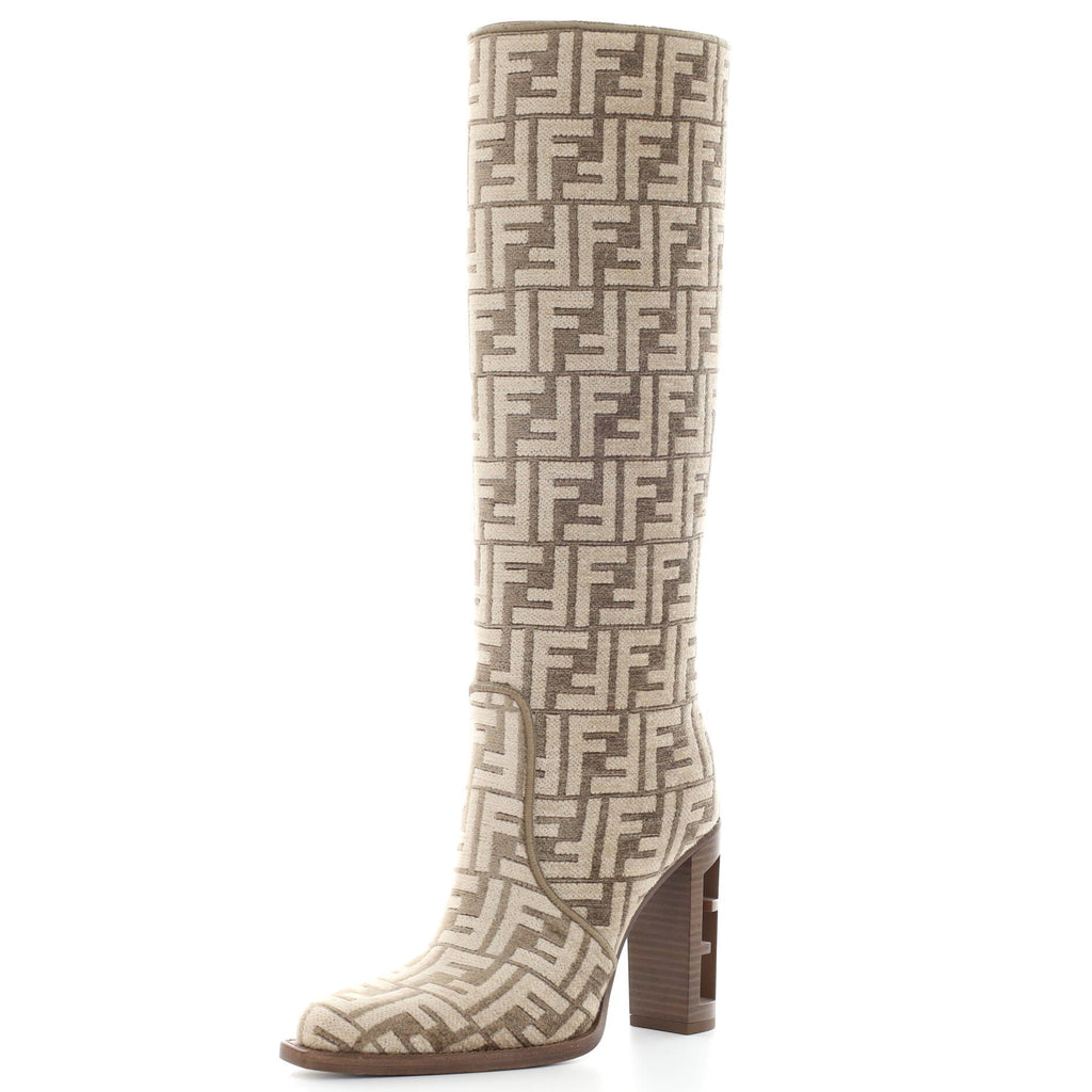 Women's Cut Knee High Boots Zucca Jacquard