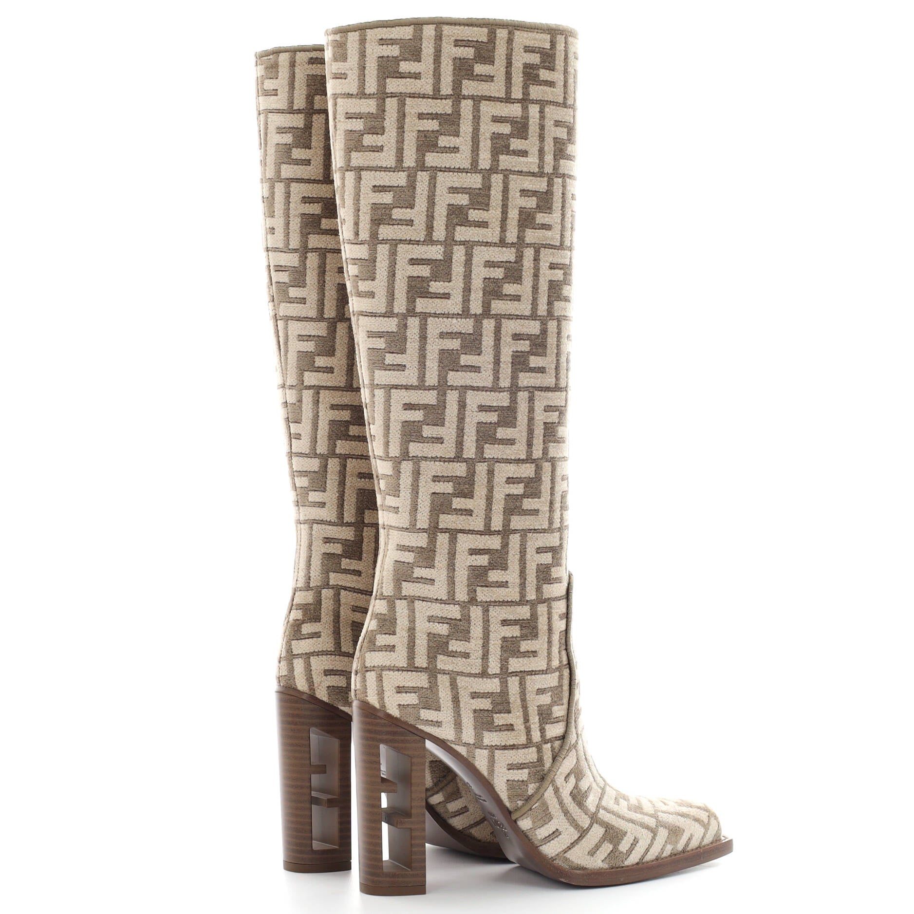 Women's Cut Knee High Boots Zucca Jacquard