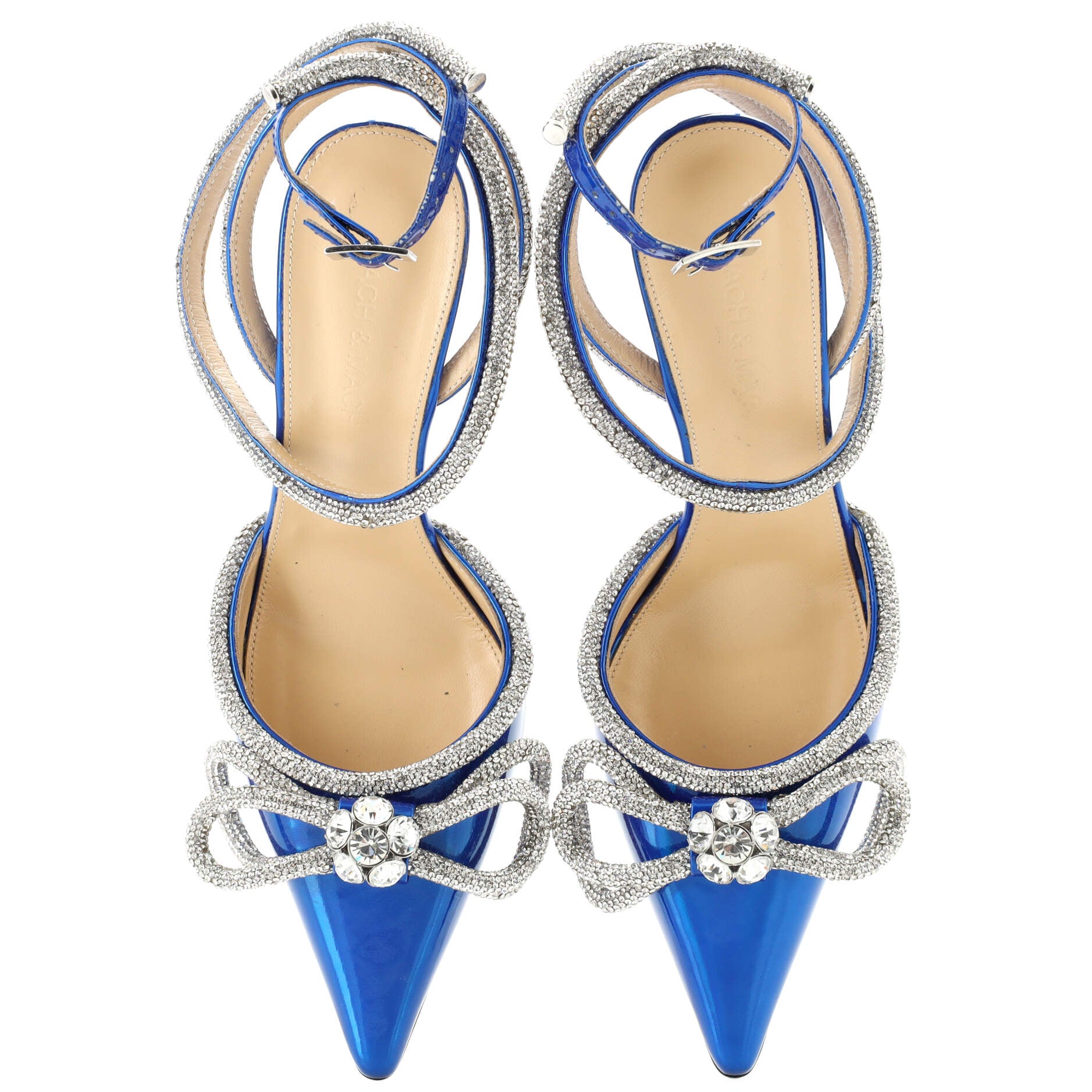 Women's Double Bow Ankle Strap Pumps Patent 110