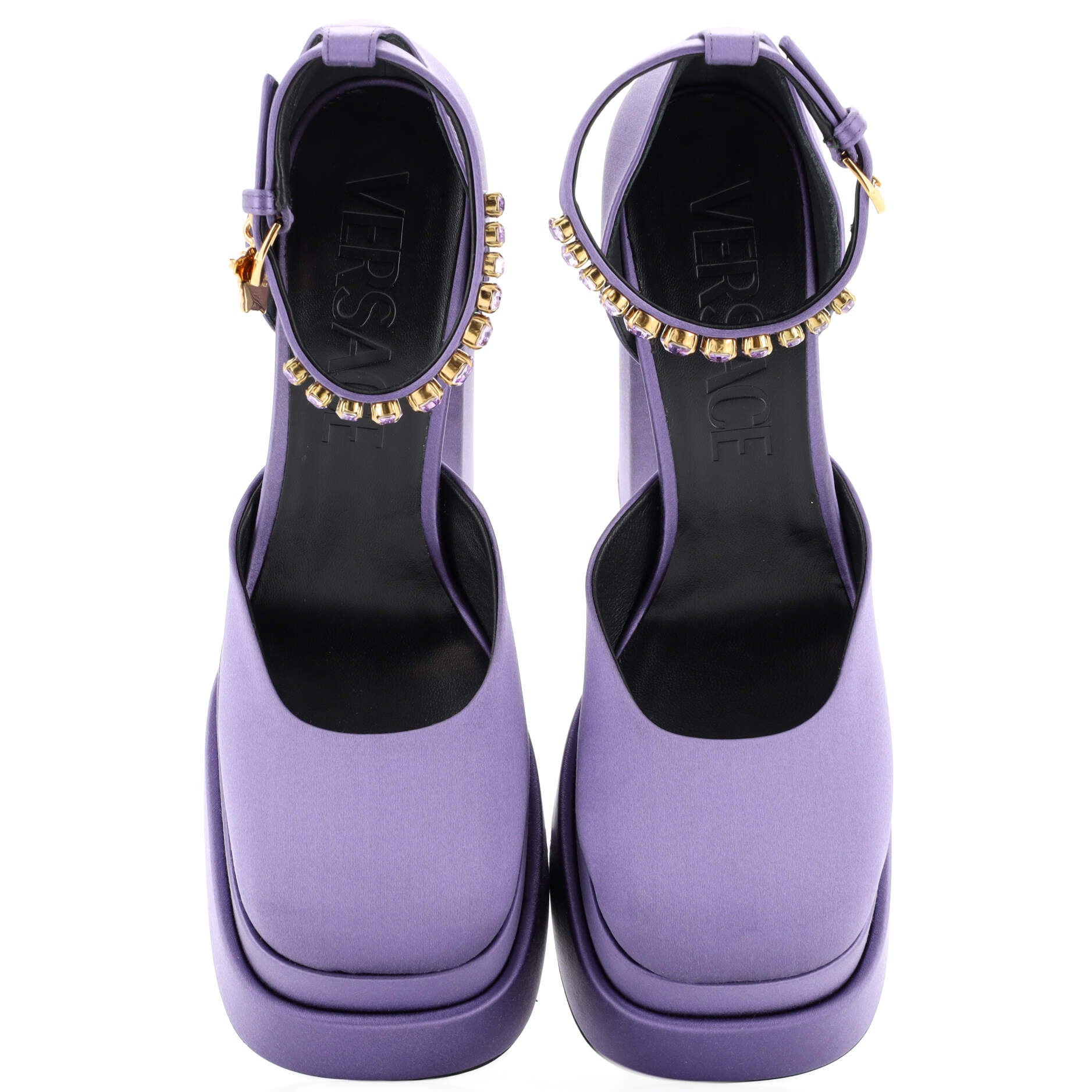 Women's Medusa Aevitas Platform Pumps Satin with Crystals