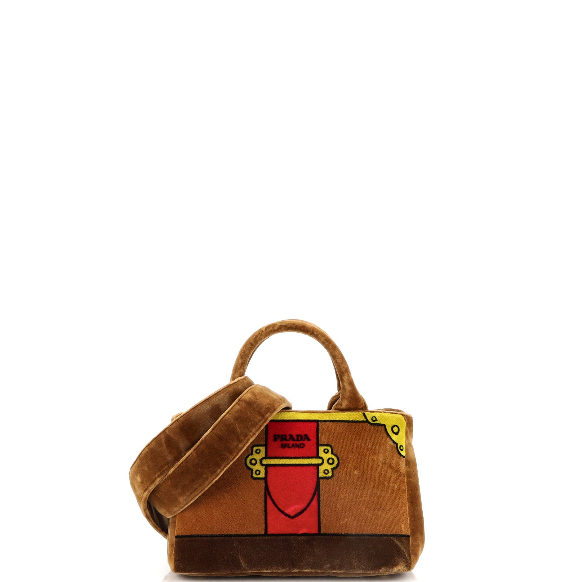 Cahier Convertible Tote Bag Printed Velvet Mini