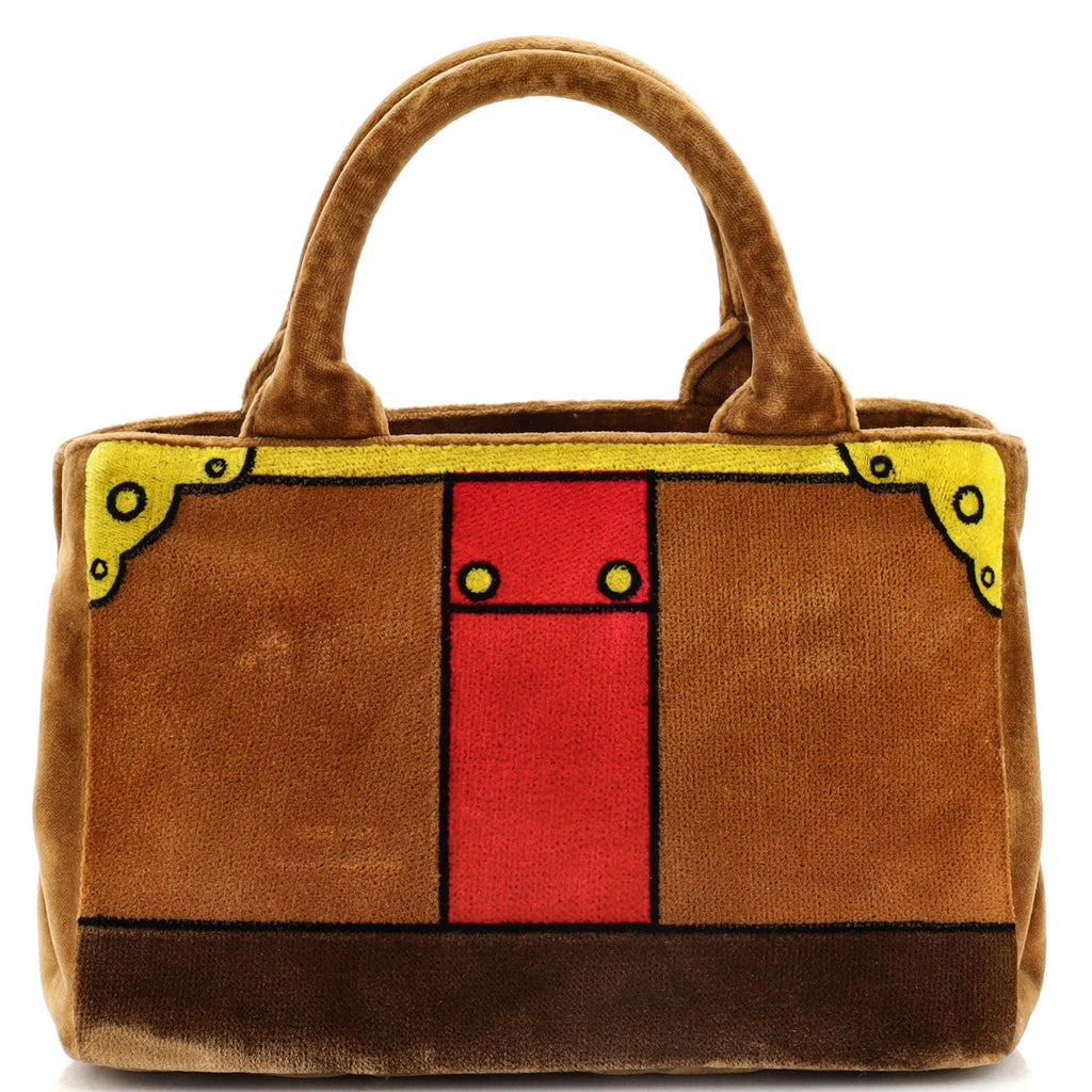 Cahier Convertible Tote Bag Printed Velvet Mini