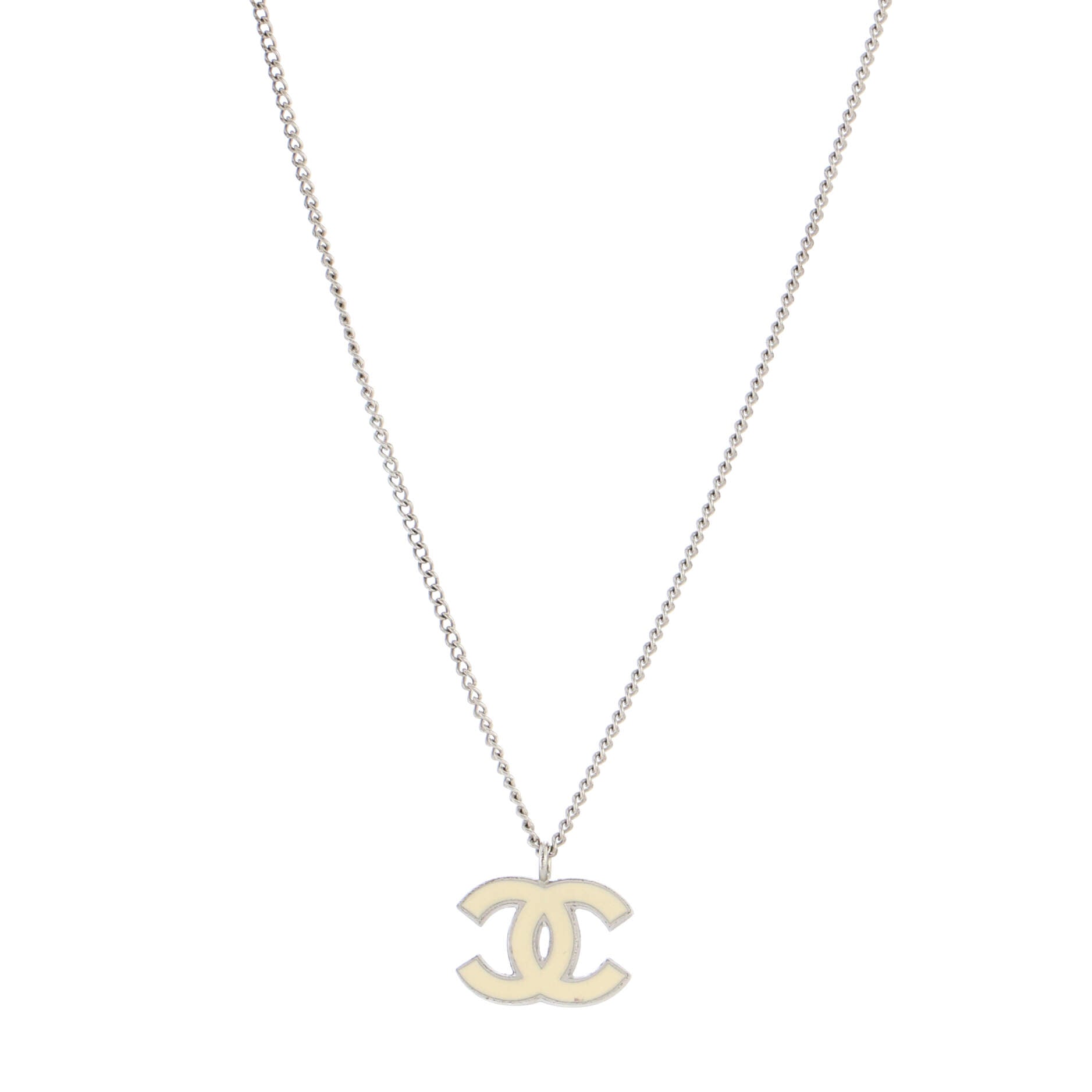 CC Pendant Necklace Metal with Enamel