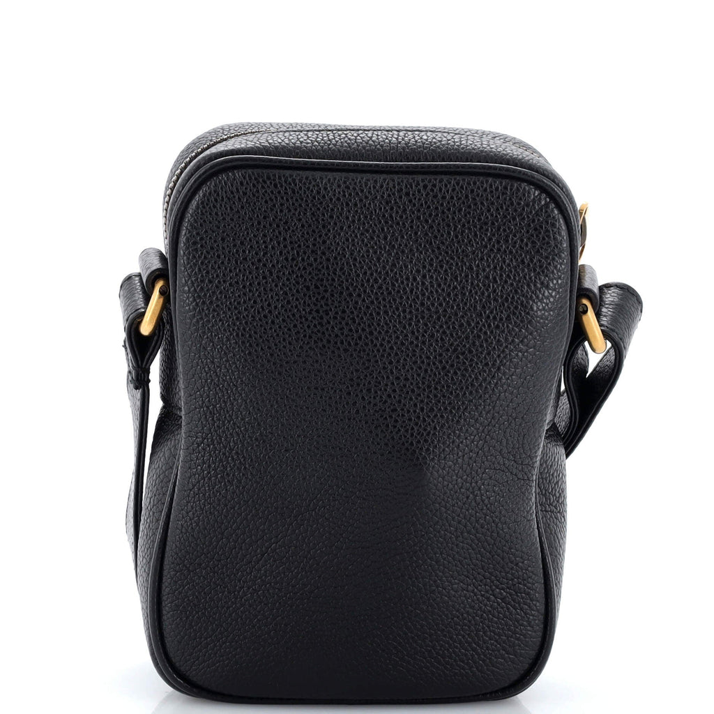 Logo Zip Messenger Bag Printed Leather Mini