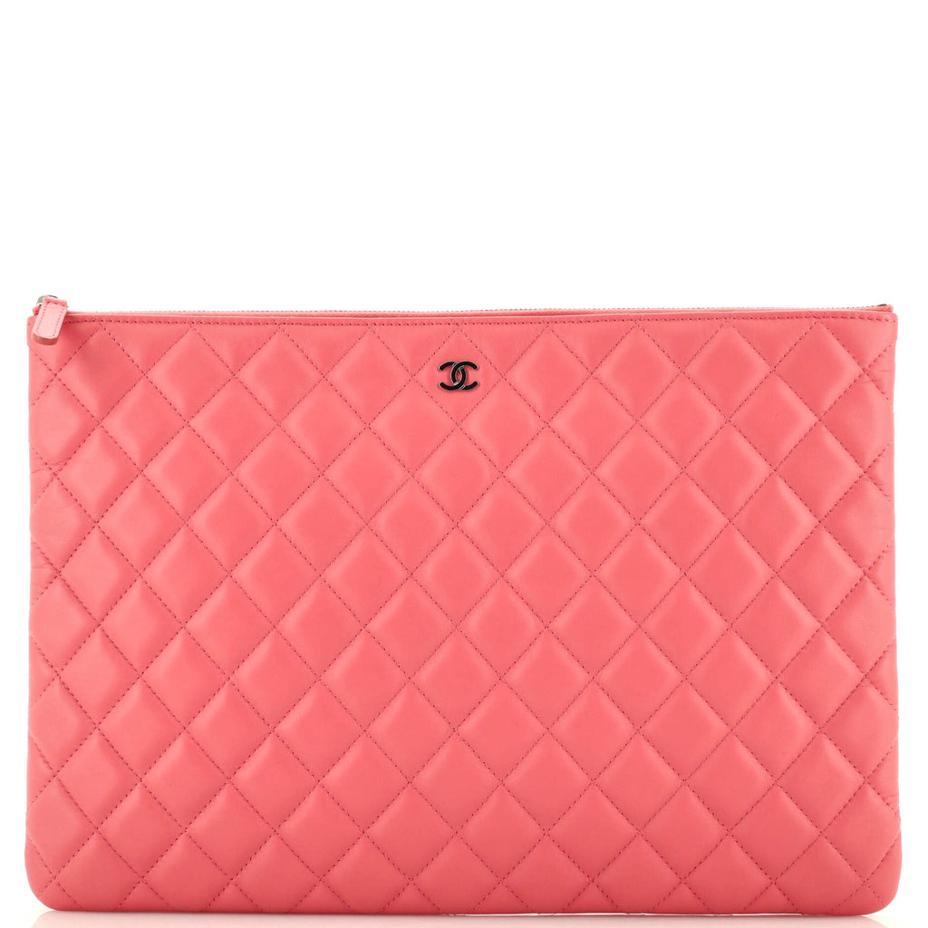O Case Clutch Quilted Lambskin Large