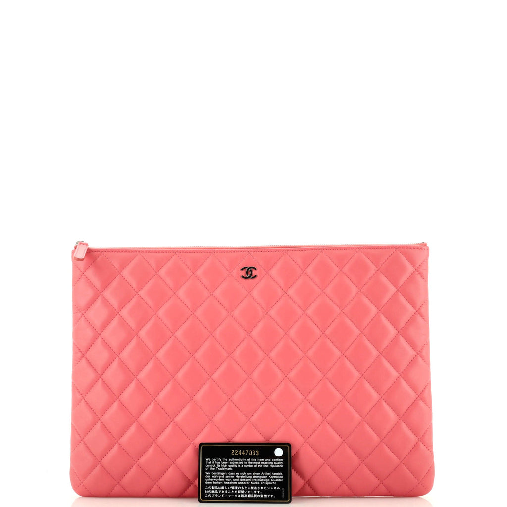 O Case Clutch Quilted Lambskin Large