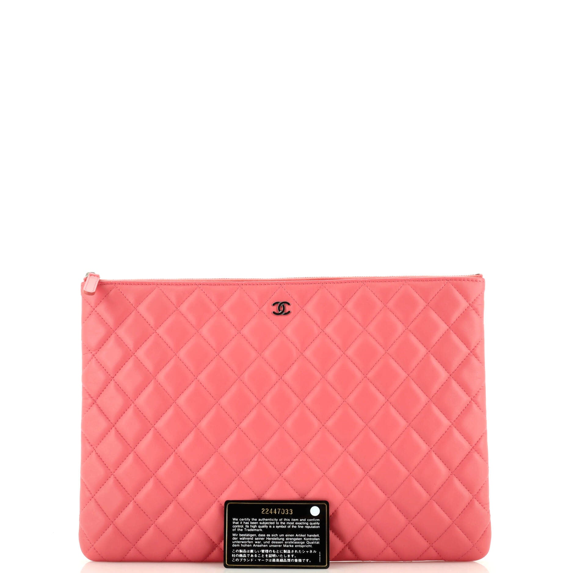 O Case Clutch Quilted Lambskin Large