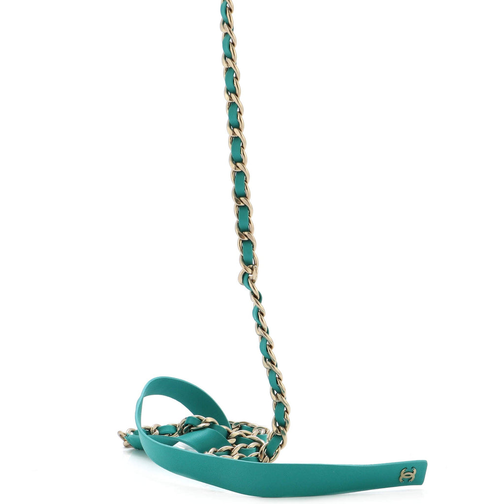 Bow Chain-Link Belt Lambskin and Metal 85