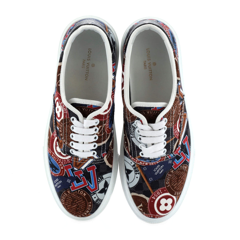 Men's Trocadero Richelieu Sneakers Logo Patch Multicolor Canvas