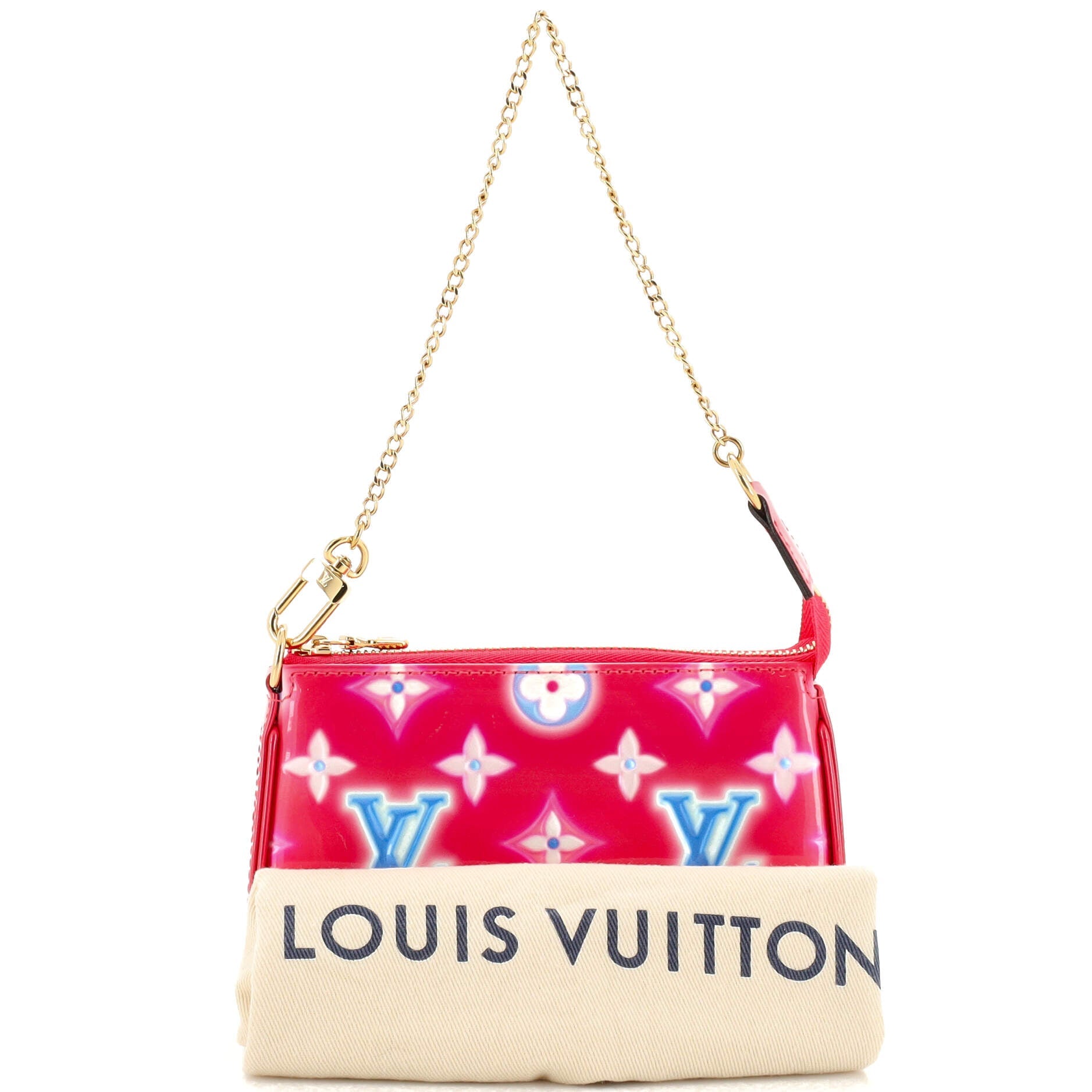 Pochette Accessoires Valentine Neon Monogram Vernis Mini