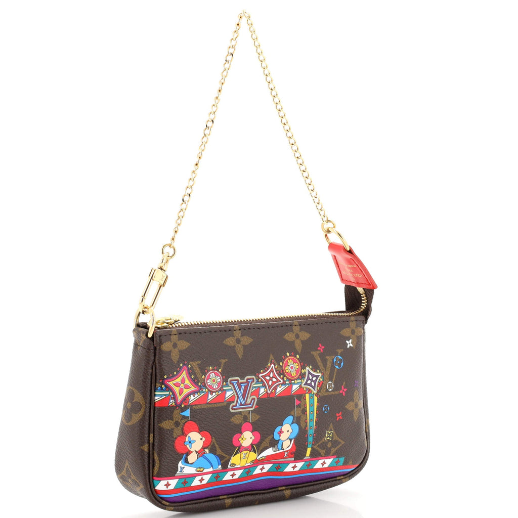Pochette Accessoires Limited Edition Vivienne Xmas Monogram Canvas Mini