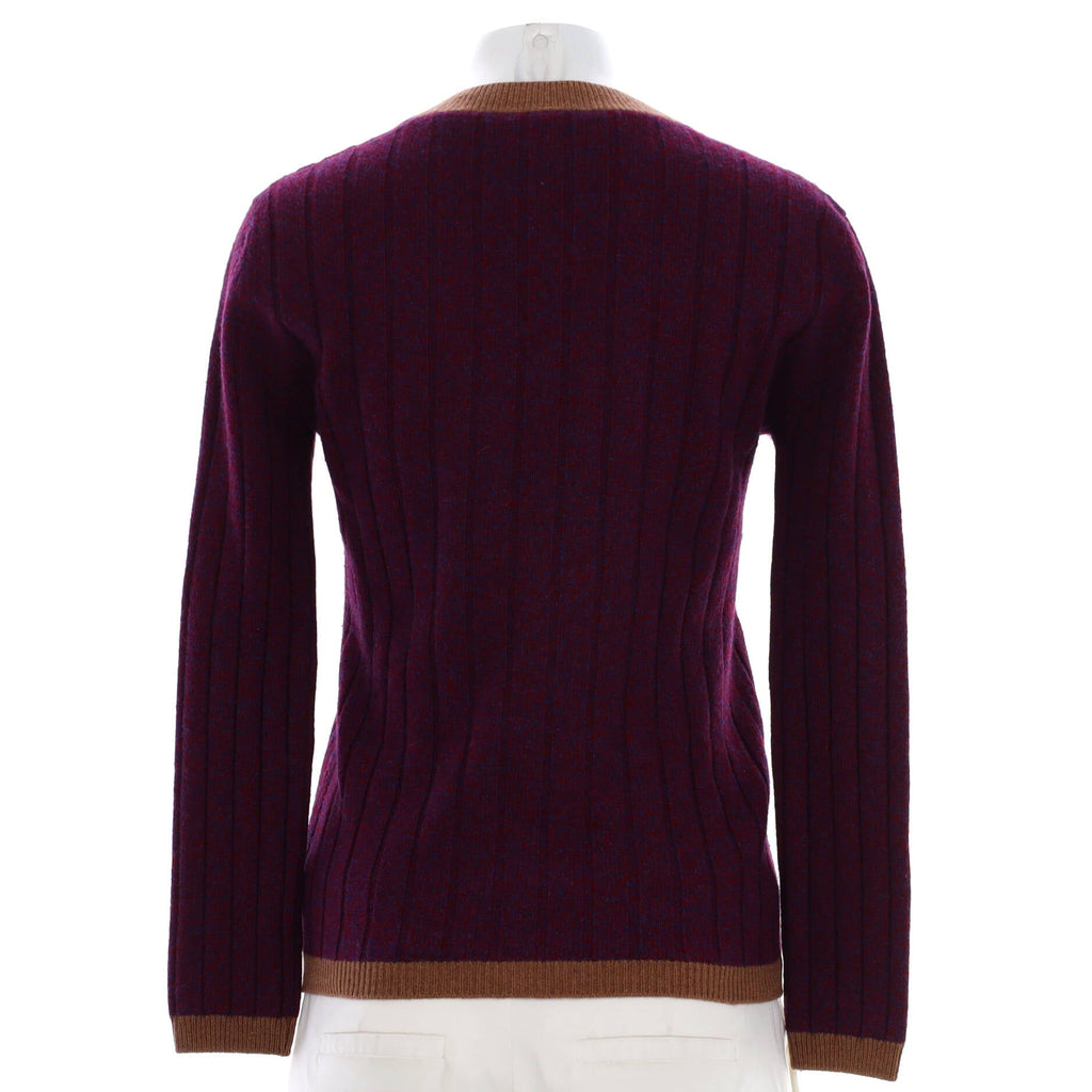 Women's Bicolor V-Neck Sweater Cashmere