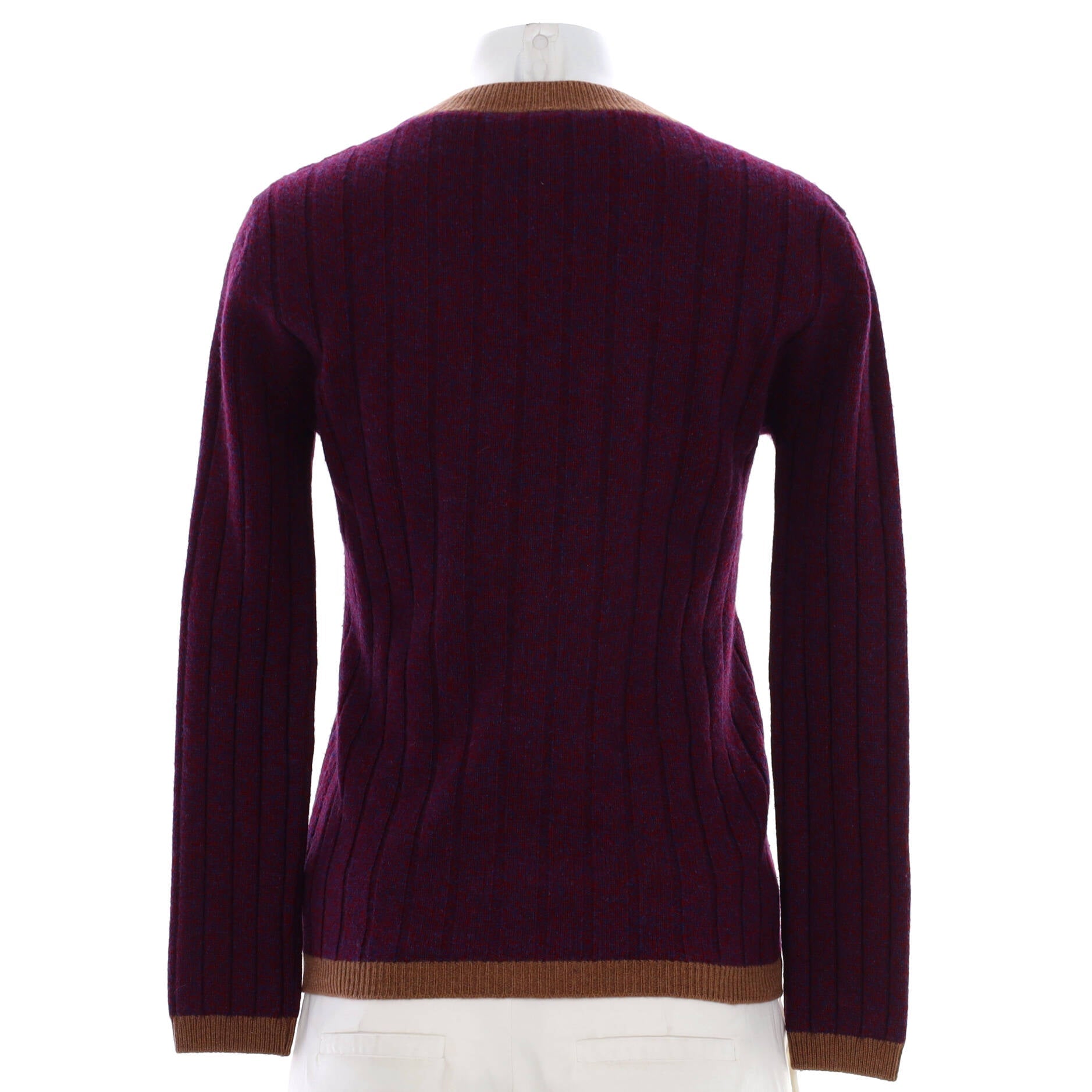 Women's Bicolor V-Neck Sweater Cashmere