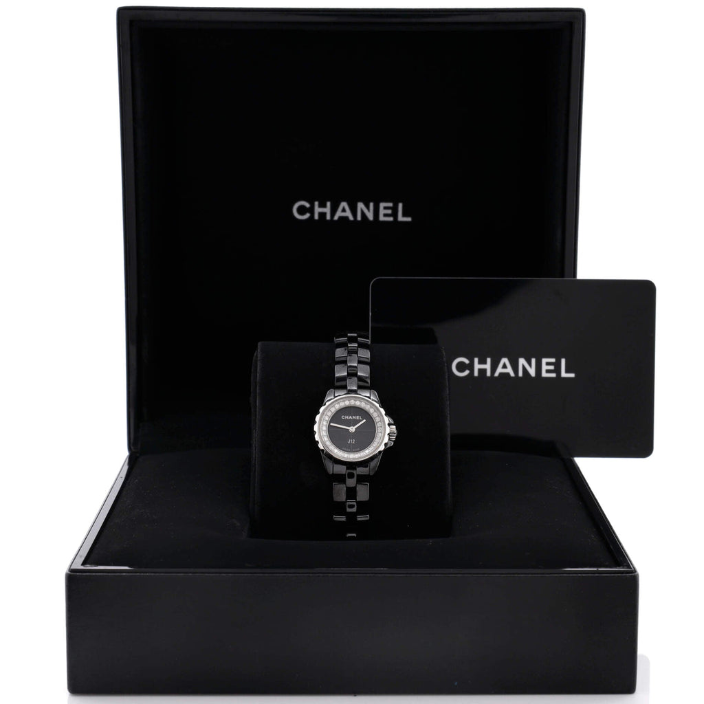 J12 XS Quartz Watch Ceramic and Stainless Steel with Diamond Flange 19