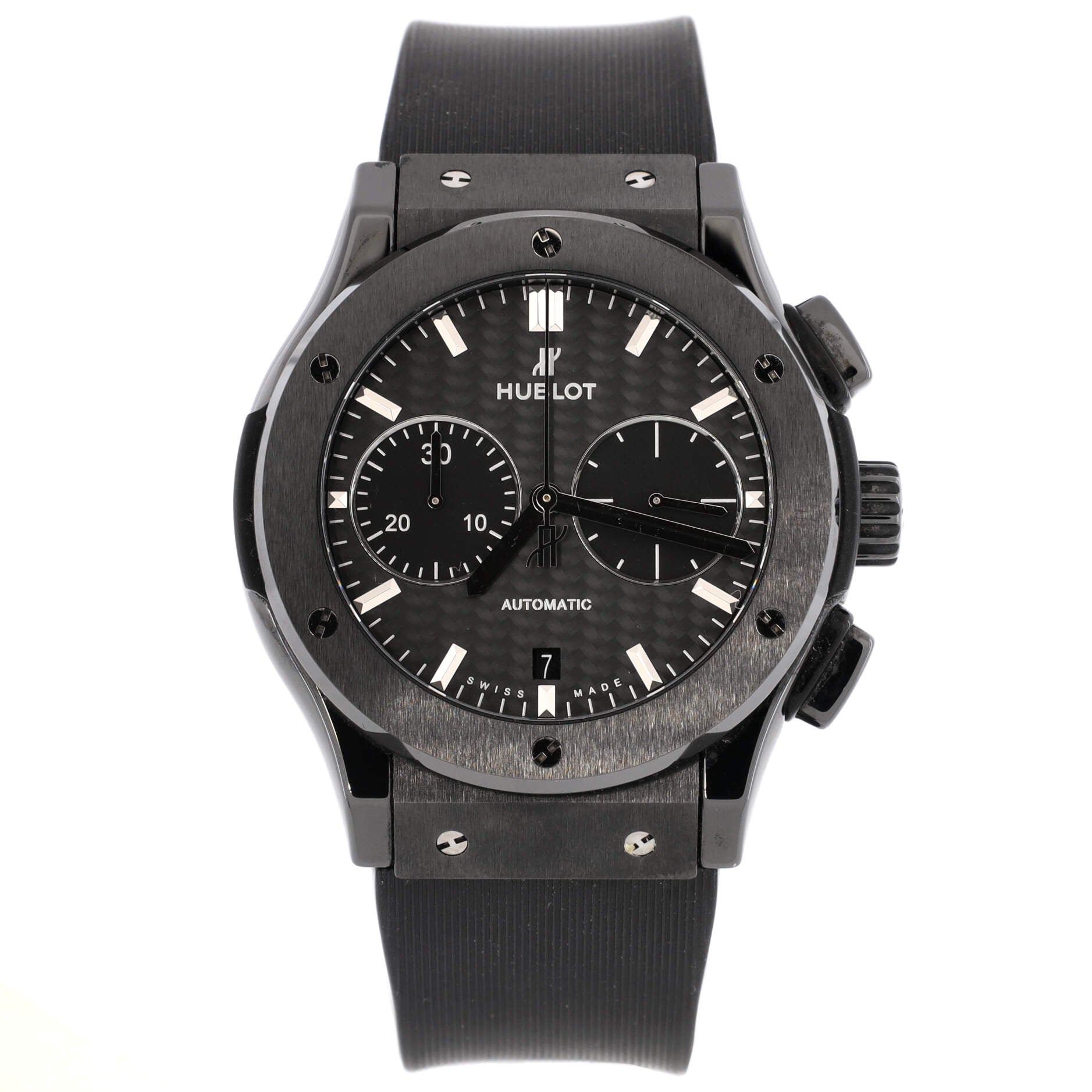 Classic Fusion Black Magic Chronograph Automatic Watch Ceramic and Rubber 45