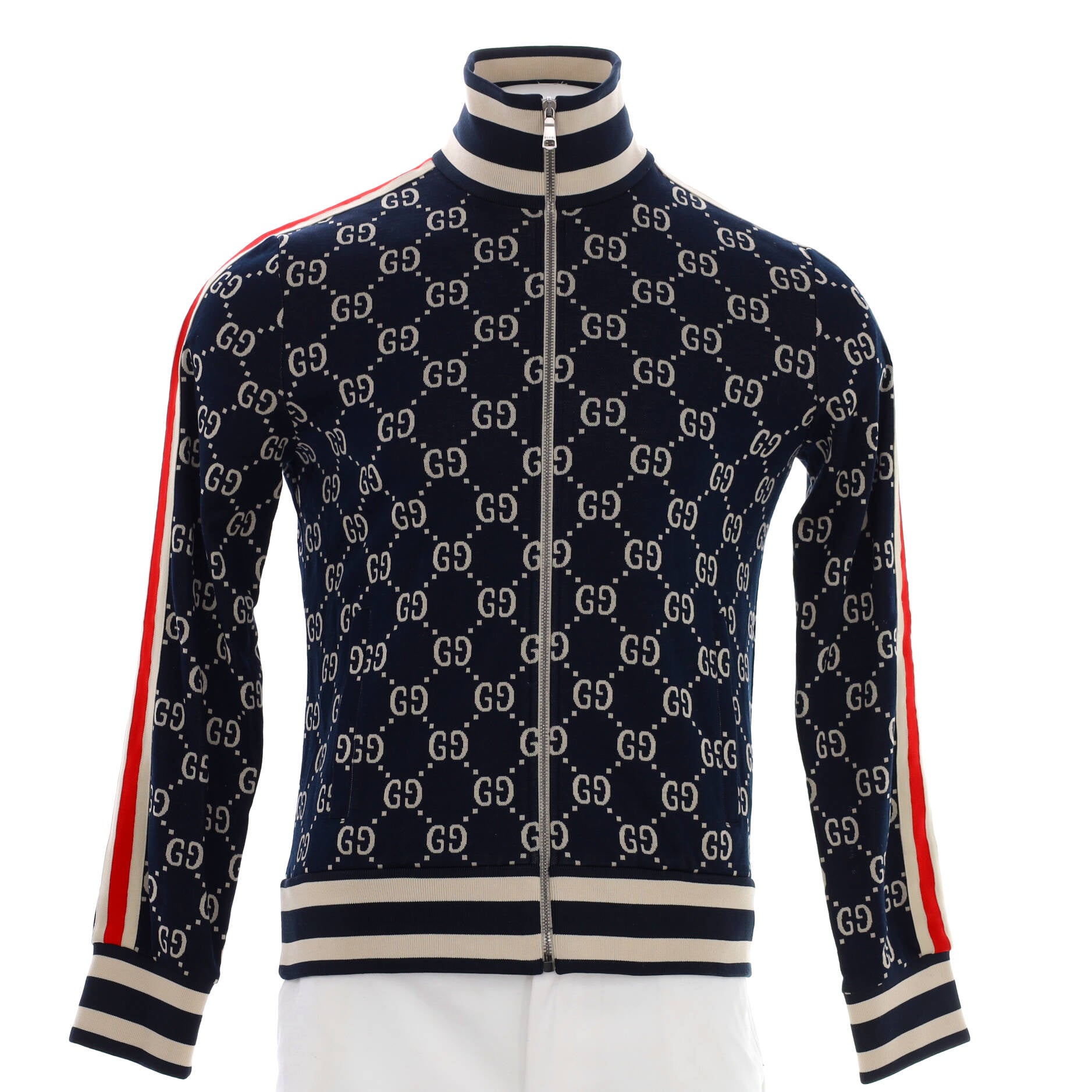 Men's Zip Track Jacket GG Jacquard Cotton