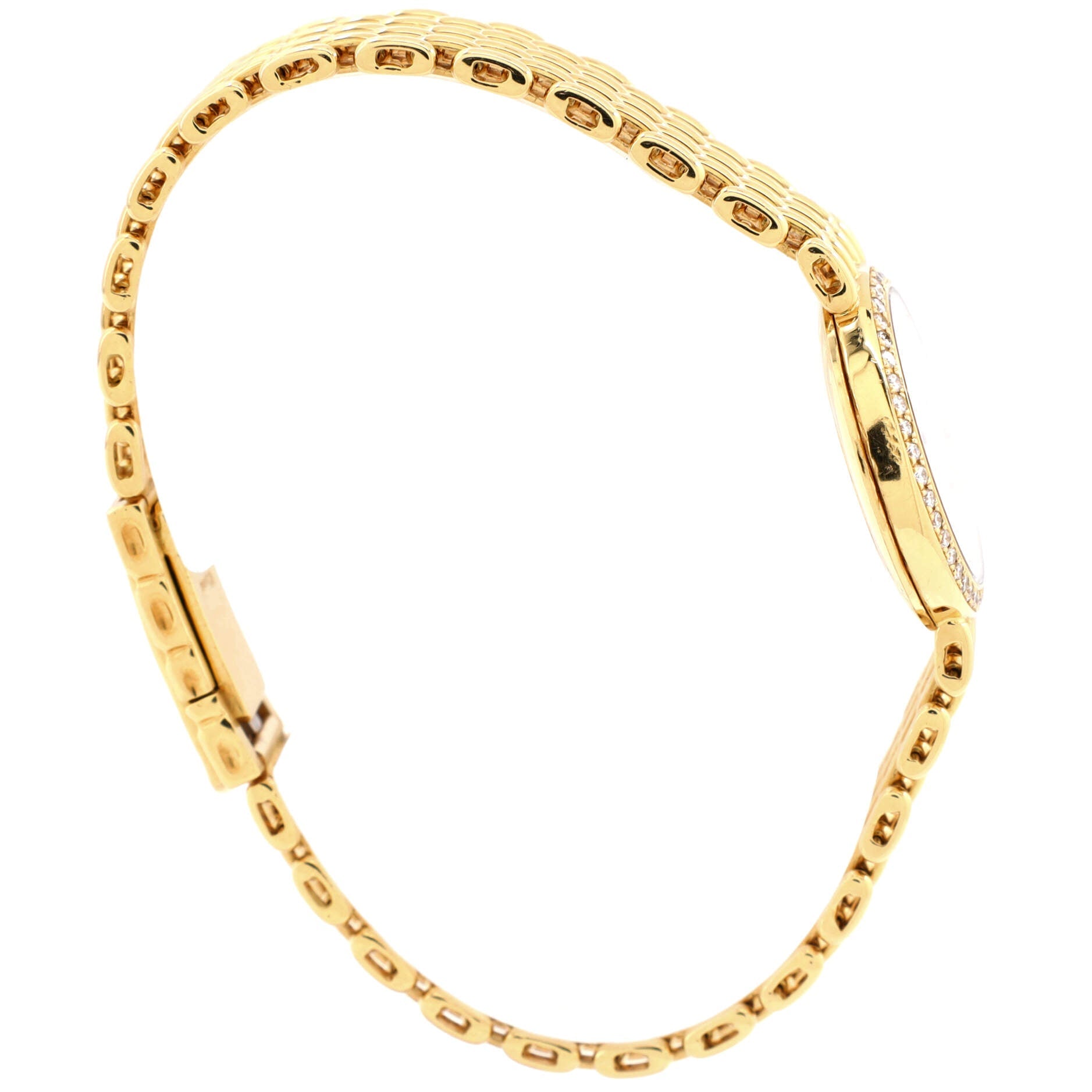 Classic Round Quartz Watch Yellow Gold with Diamond Bezel 21