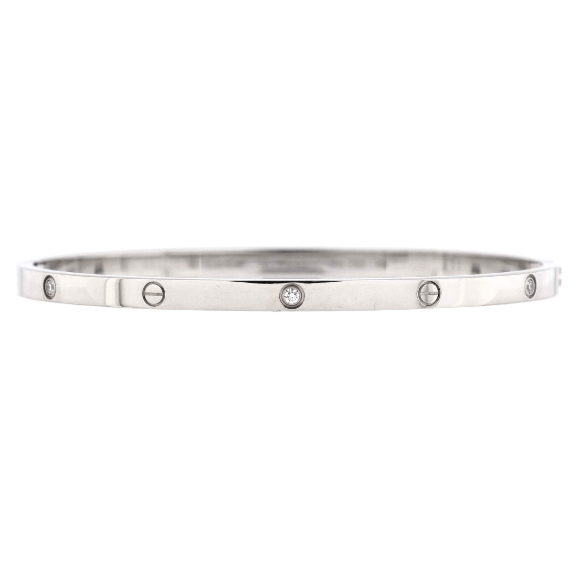 Love 6 Diamond Bracelet 18K White Gold and Diamonds Small