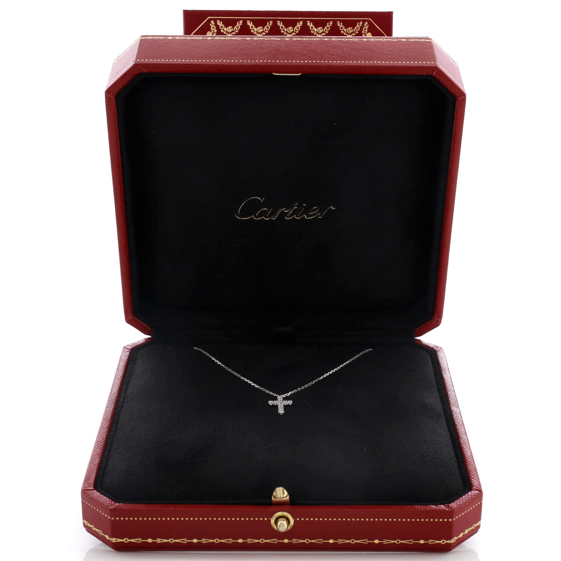 Cross Pendant Necklace 18K White Gold with Diamonds