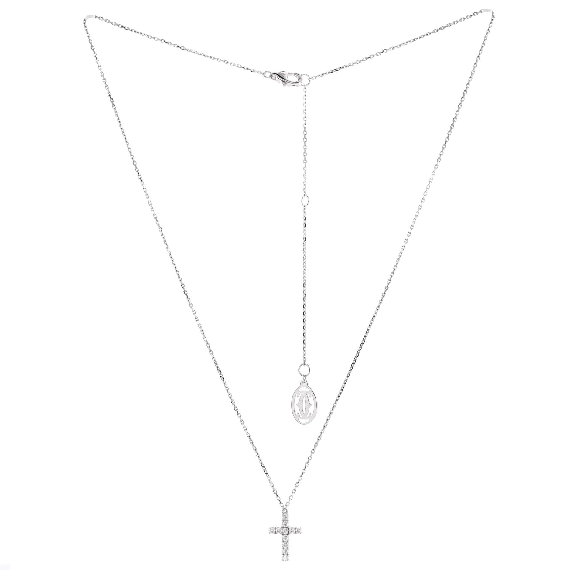 Cross Pendant Necklace 18K White Gold with Diamonds