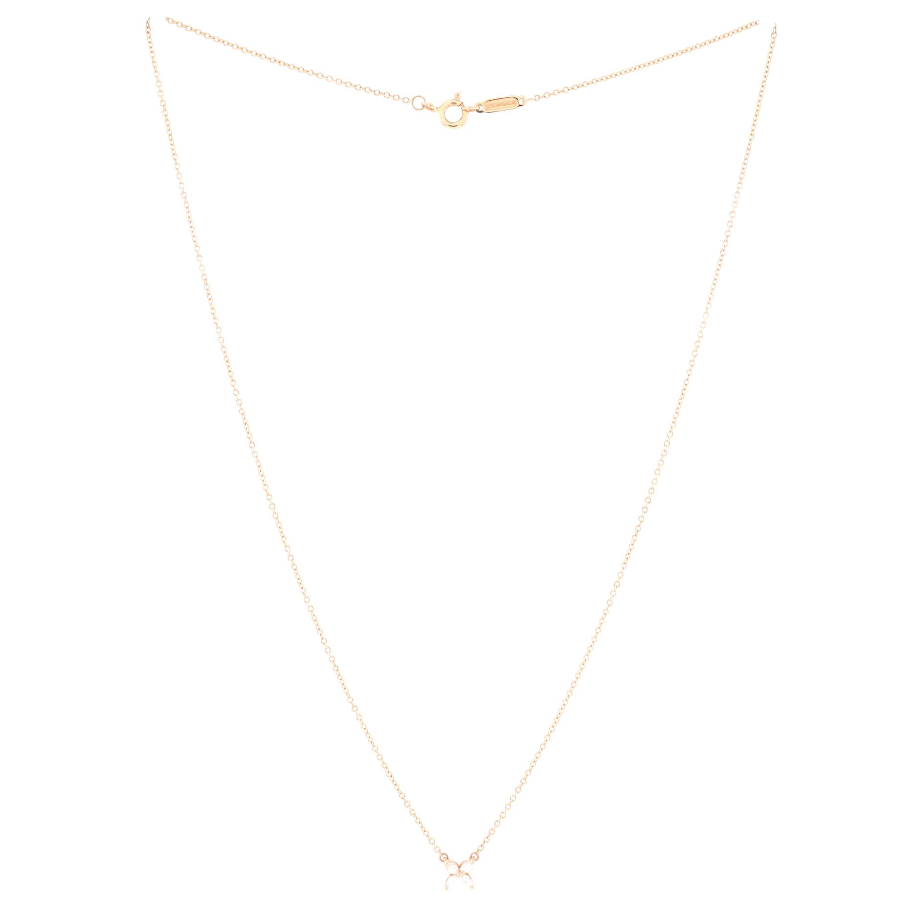 Victoria Pendant Necklace 18K Rose Gold with Diamonds Mini