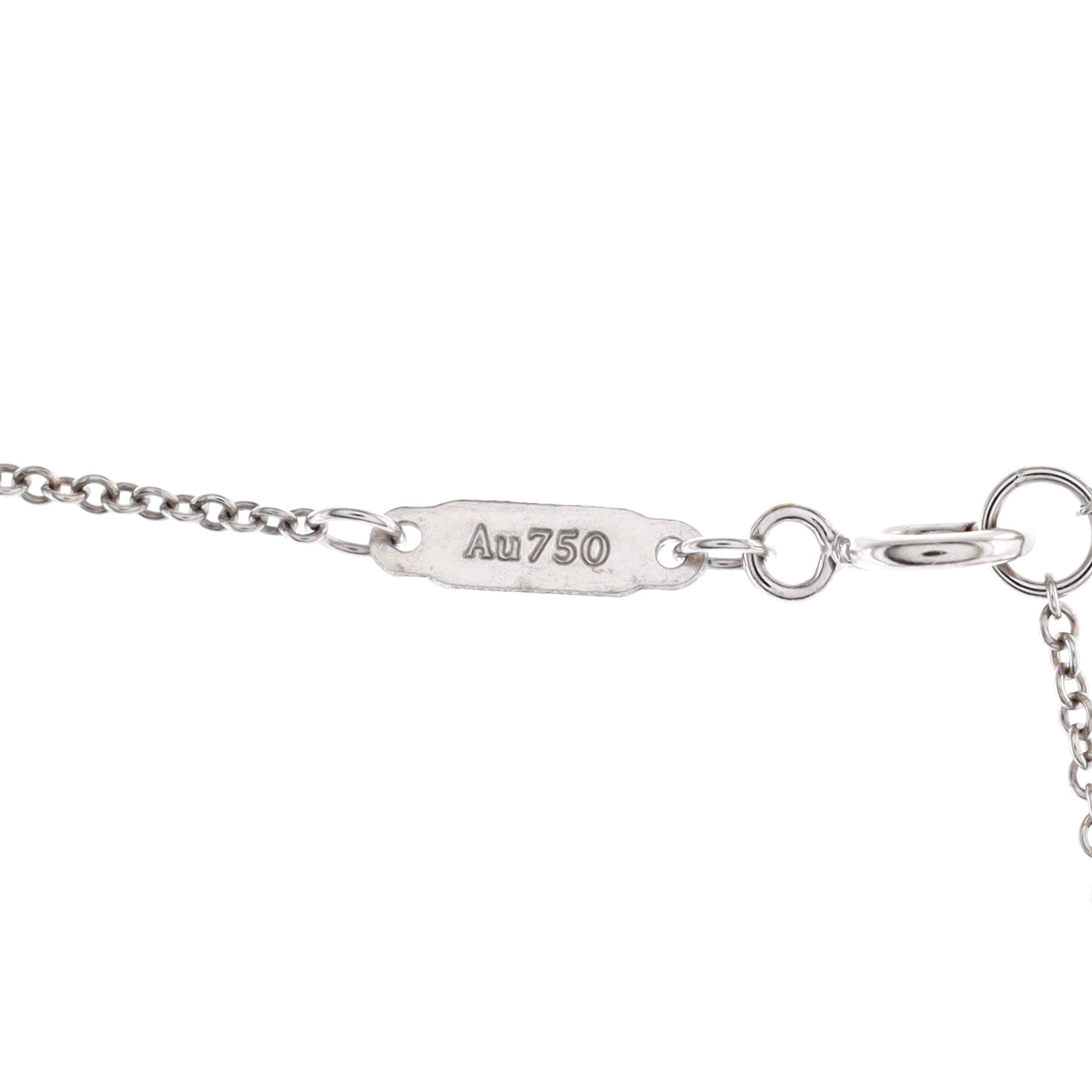 T Smile Pendant Necklace 18K White Gold Small