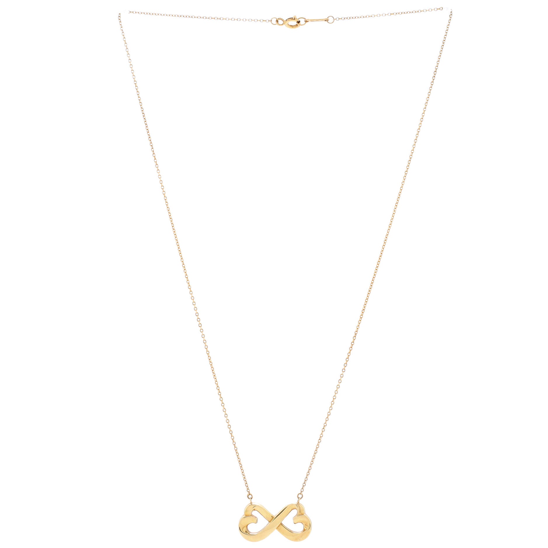 Double Loving Heart Necklace 18K Yellow Gold