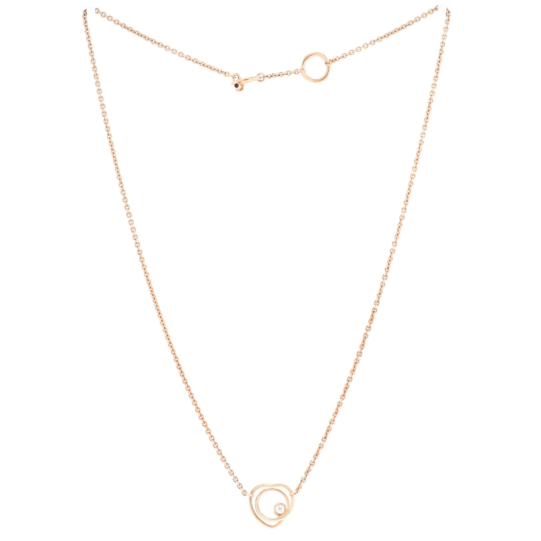 Vertige Coeur Pendant Necklace 18K Rose Gold with Diamond XS