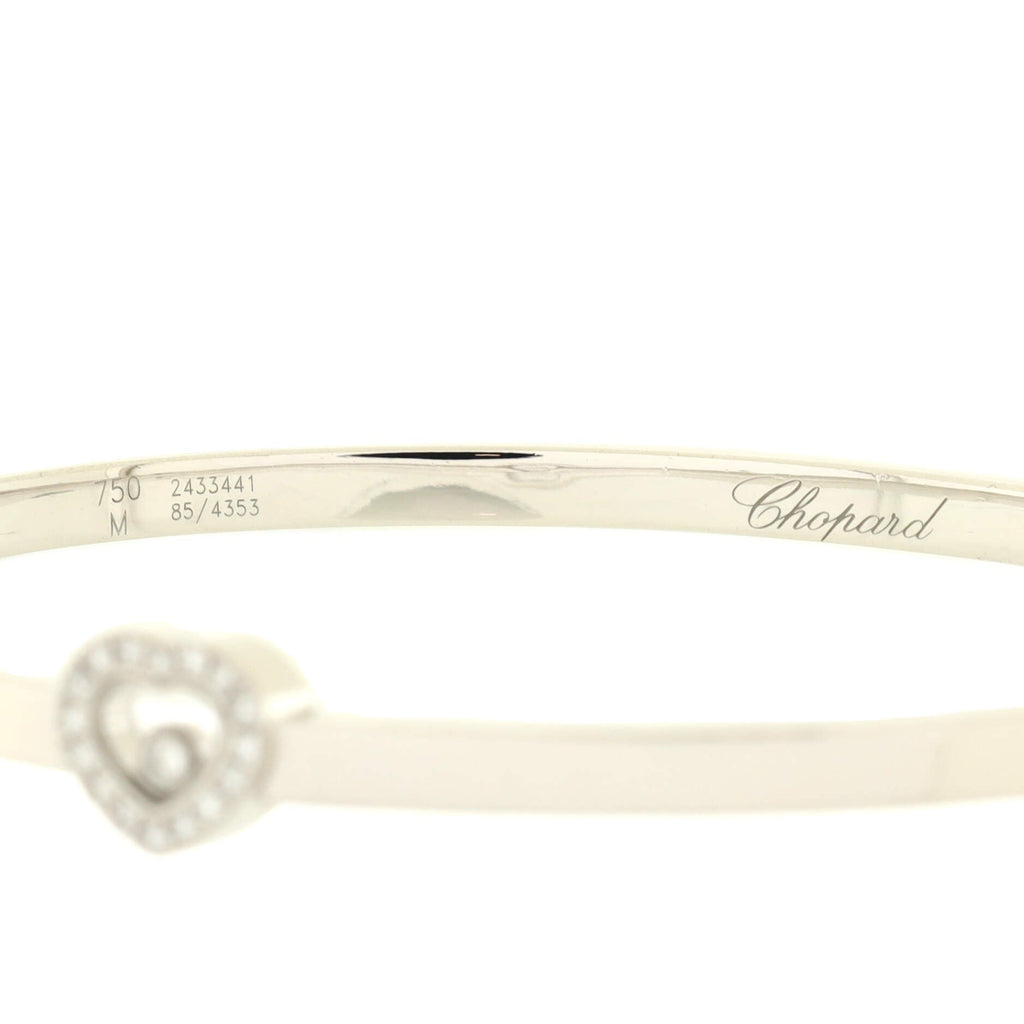 Happy Diamonds Heart Bangle Bracelet 18K White Gold and Diamonds