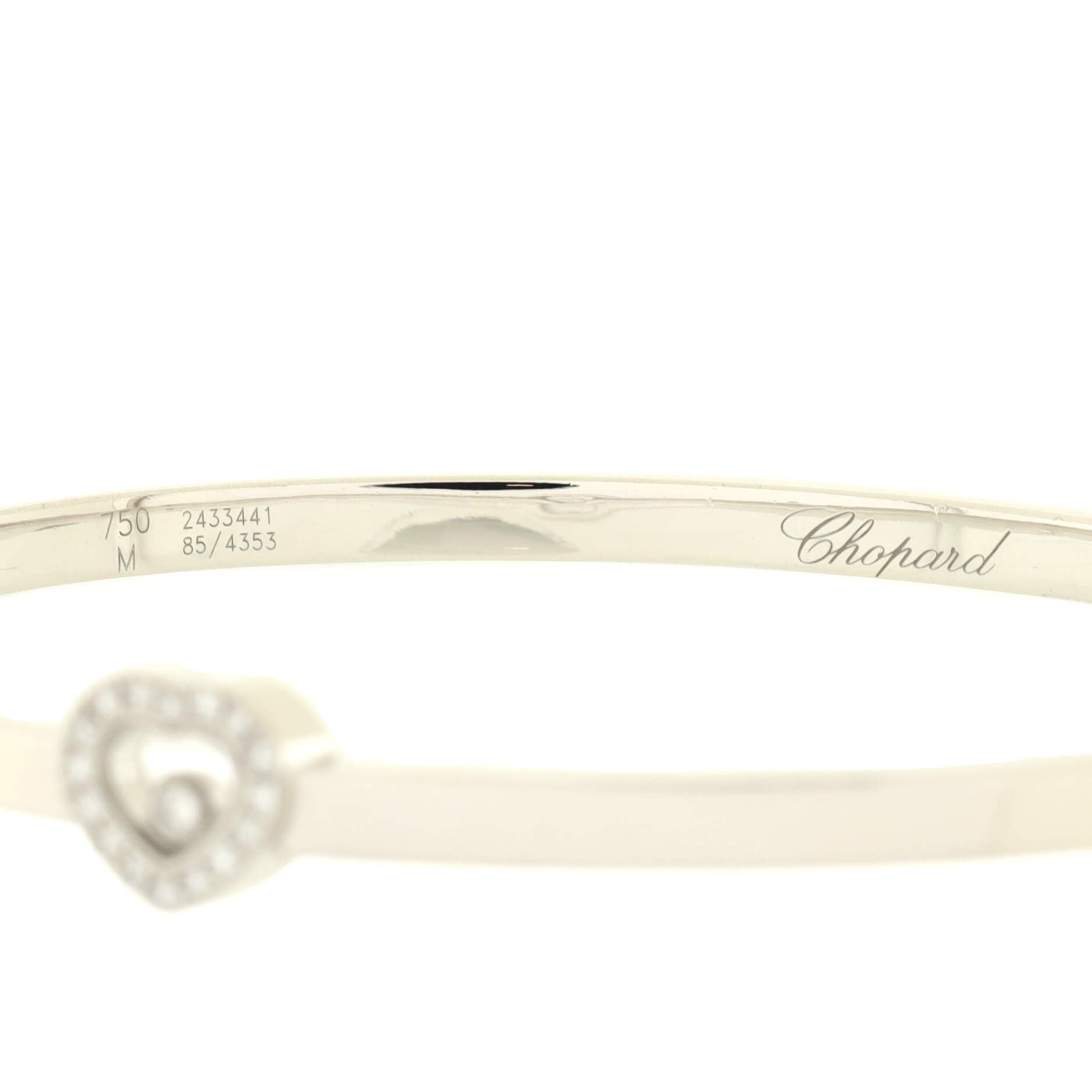 Happy Diamonds Heart Bangle Bracelet 18K White Gold and Diamonds