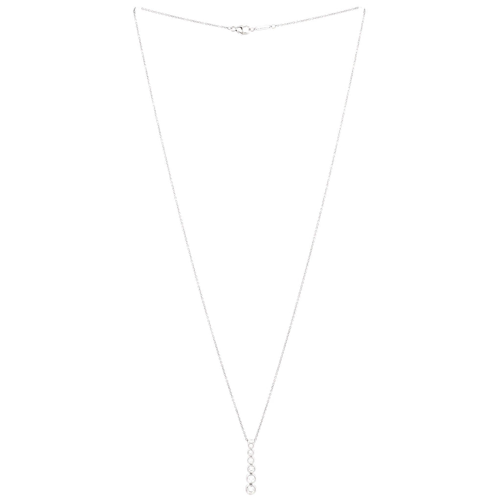 Jazz Graduated Drop Pendant Necklace Platinum and Diamonds
