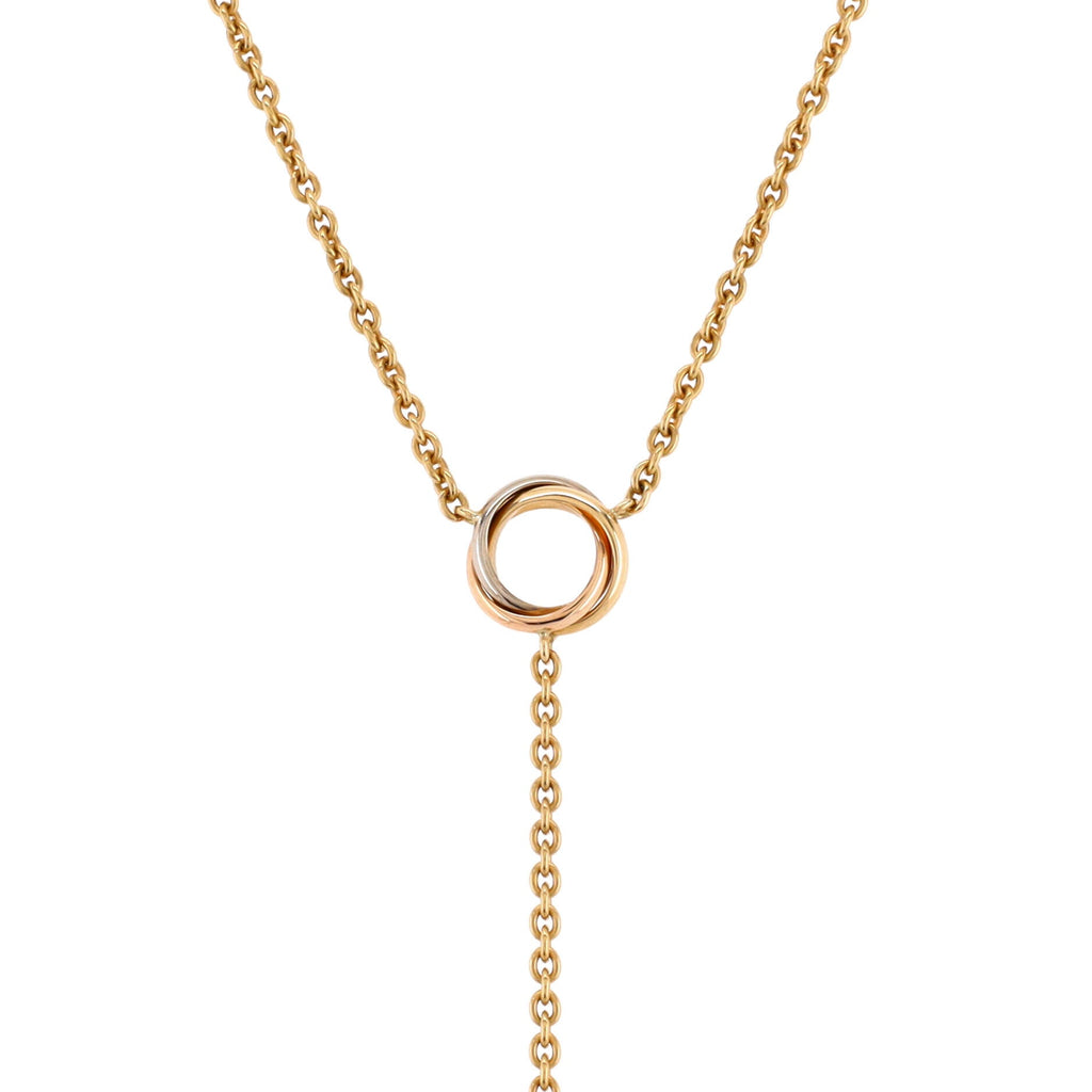 Baby Trinity Drop Pendant Necklace 18K Tricolor Gold