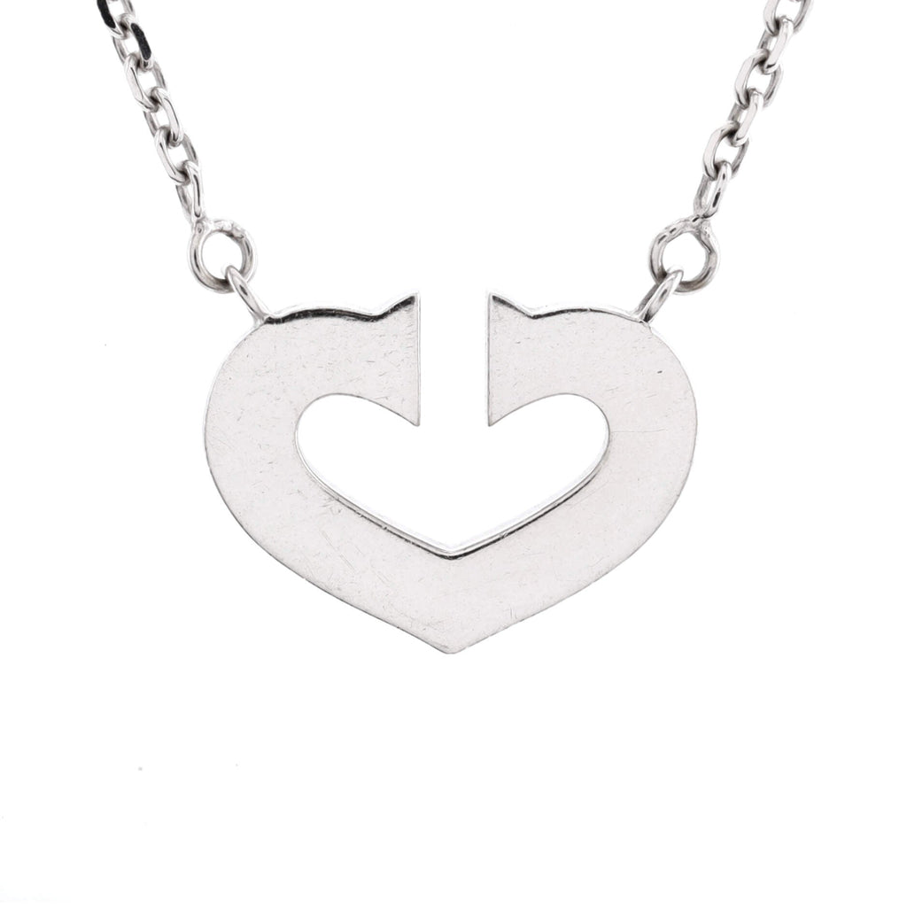 C Heart de Cartier Pendant Necklace 18K White Gold