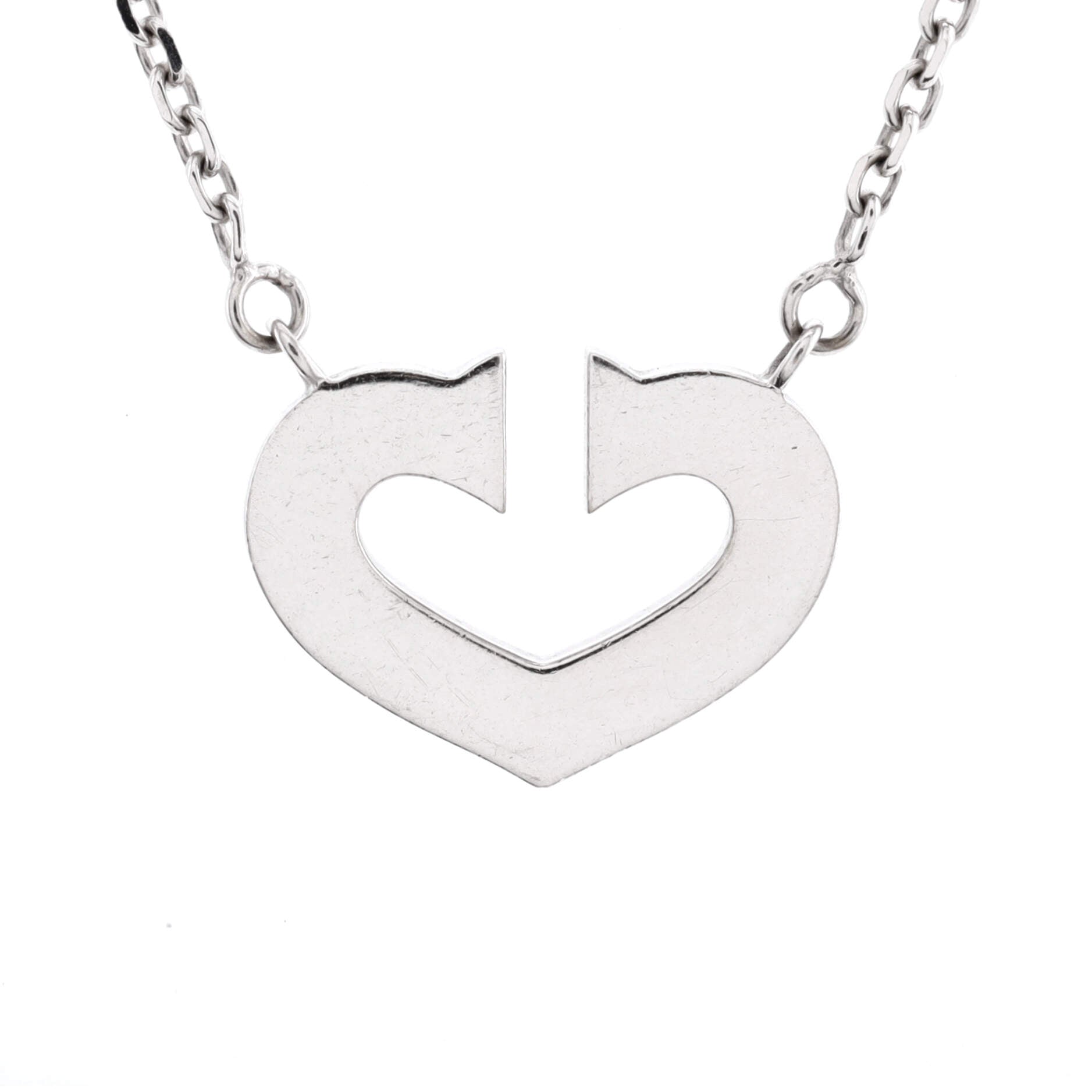 C Heart de Cartier Pendant Necklace 18K White Gold