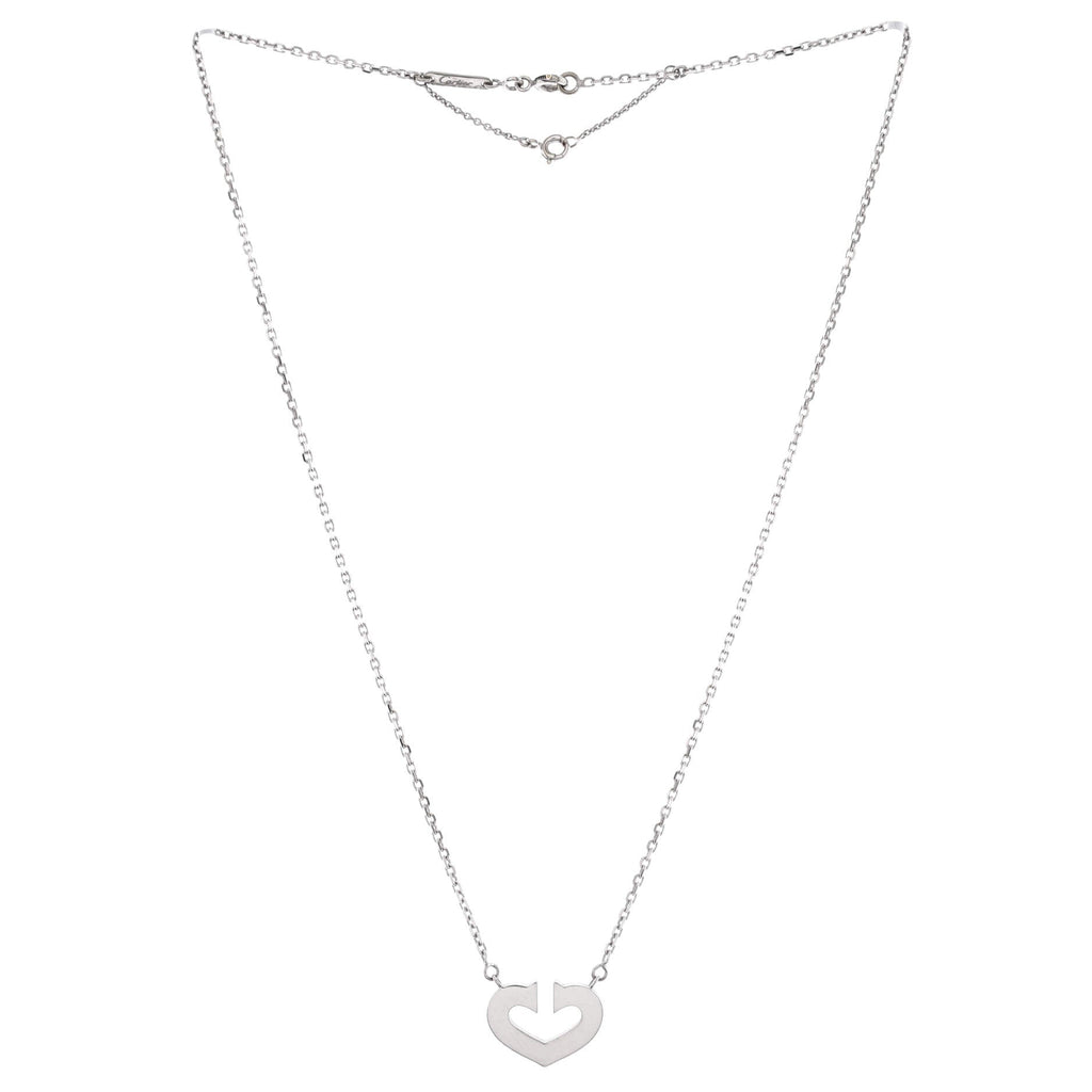 C Heart de Cartier Pendant Necklace 18K White Gold