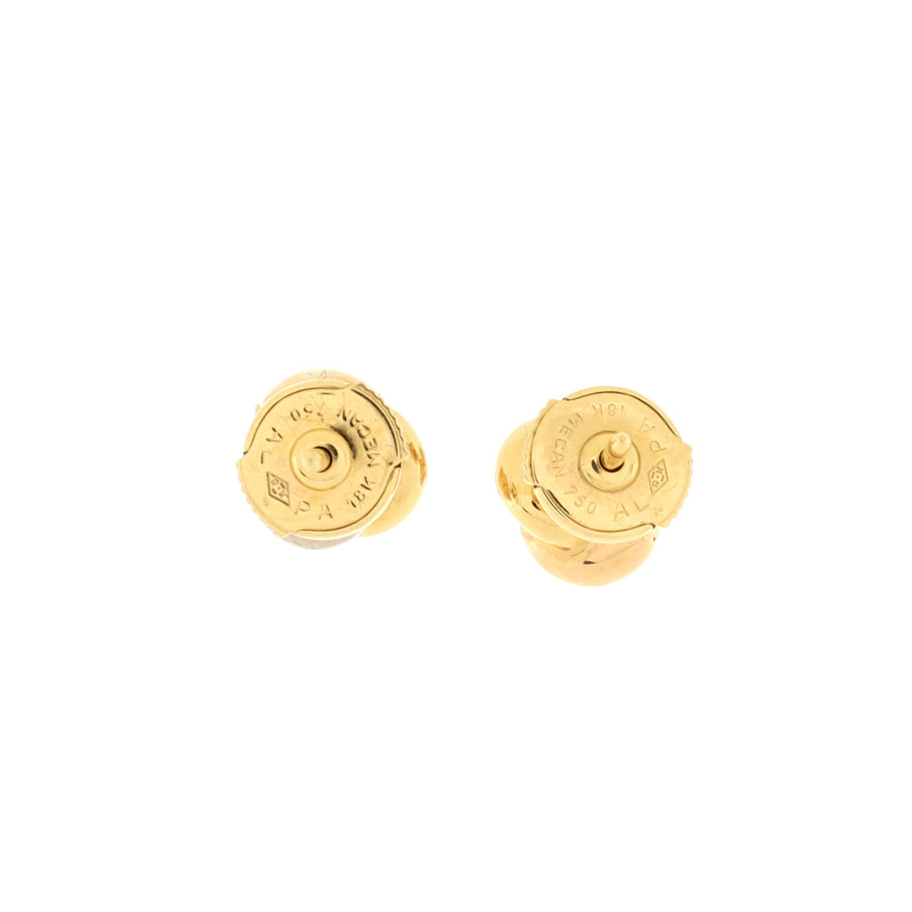 Trinity Stud Earrings 18K Tricolor Gold with Diamond Mini