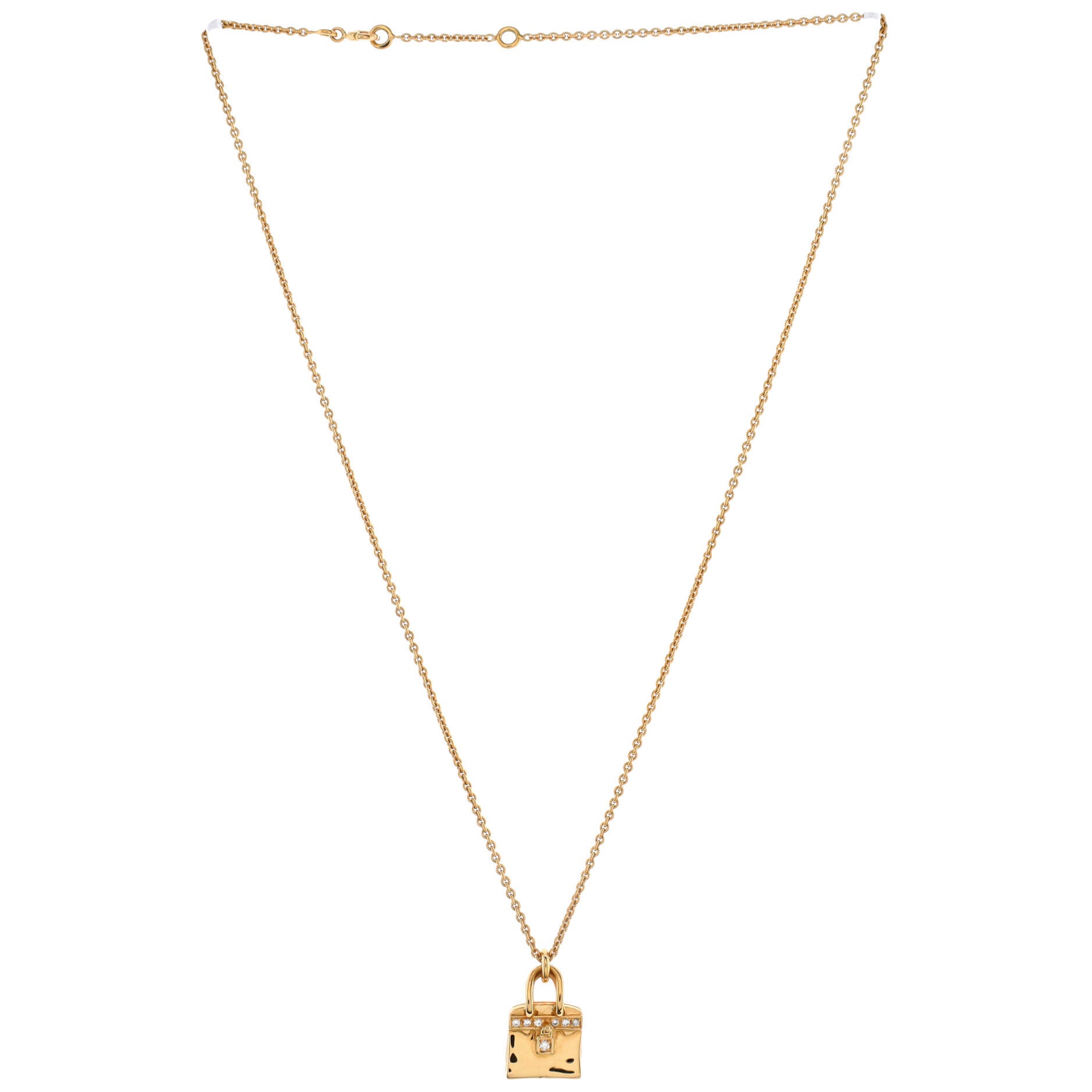 Birkin Amulette Pendant Necklace 18K Yellow Gold with Diamonds