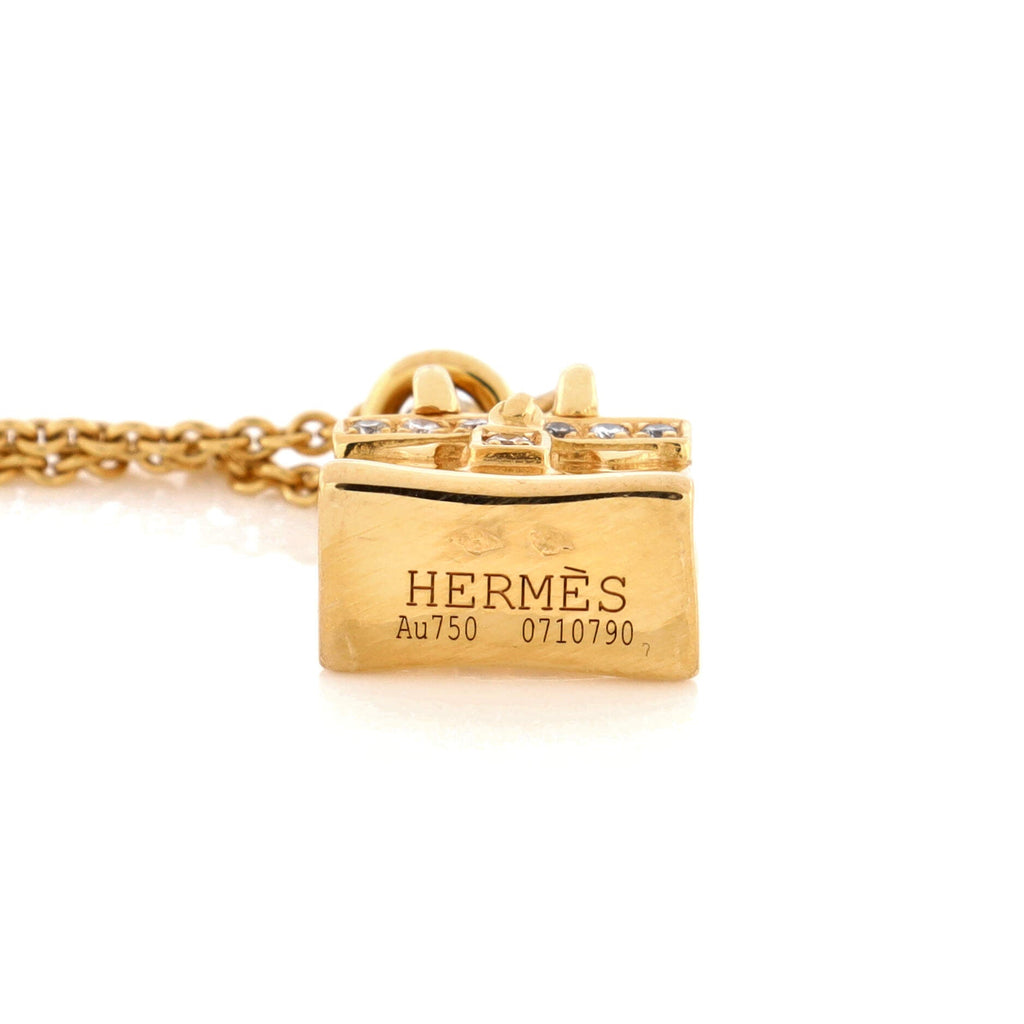 Birkin Amulette Pendant Necklace 18K Yellow Gold with Diamonds