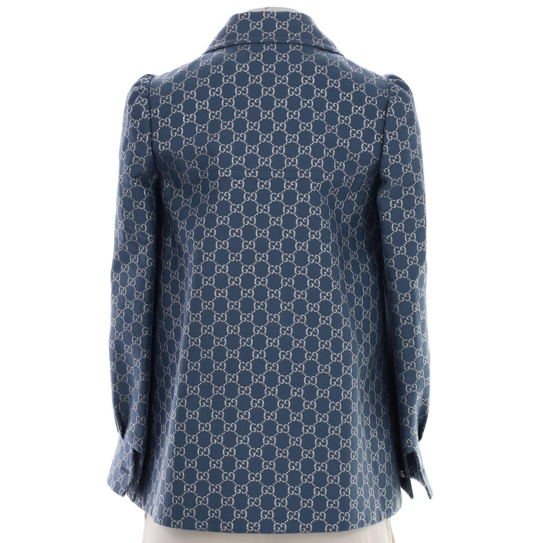 Women's Button Up Jacket GG Lame Wool Blend