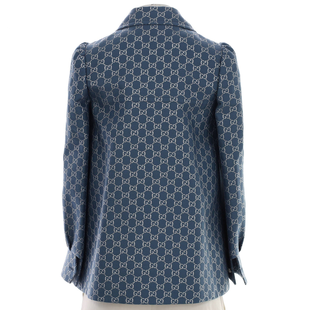 Women's Button Up Jacket GG Lame Wool Blend
