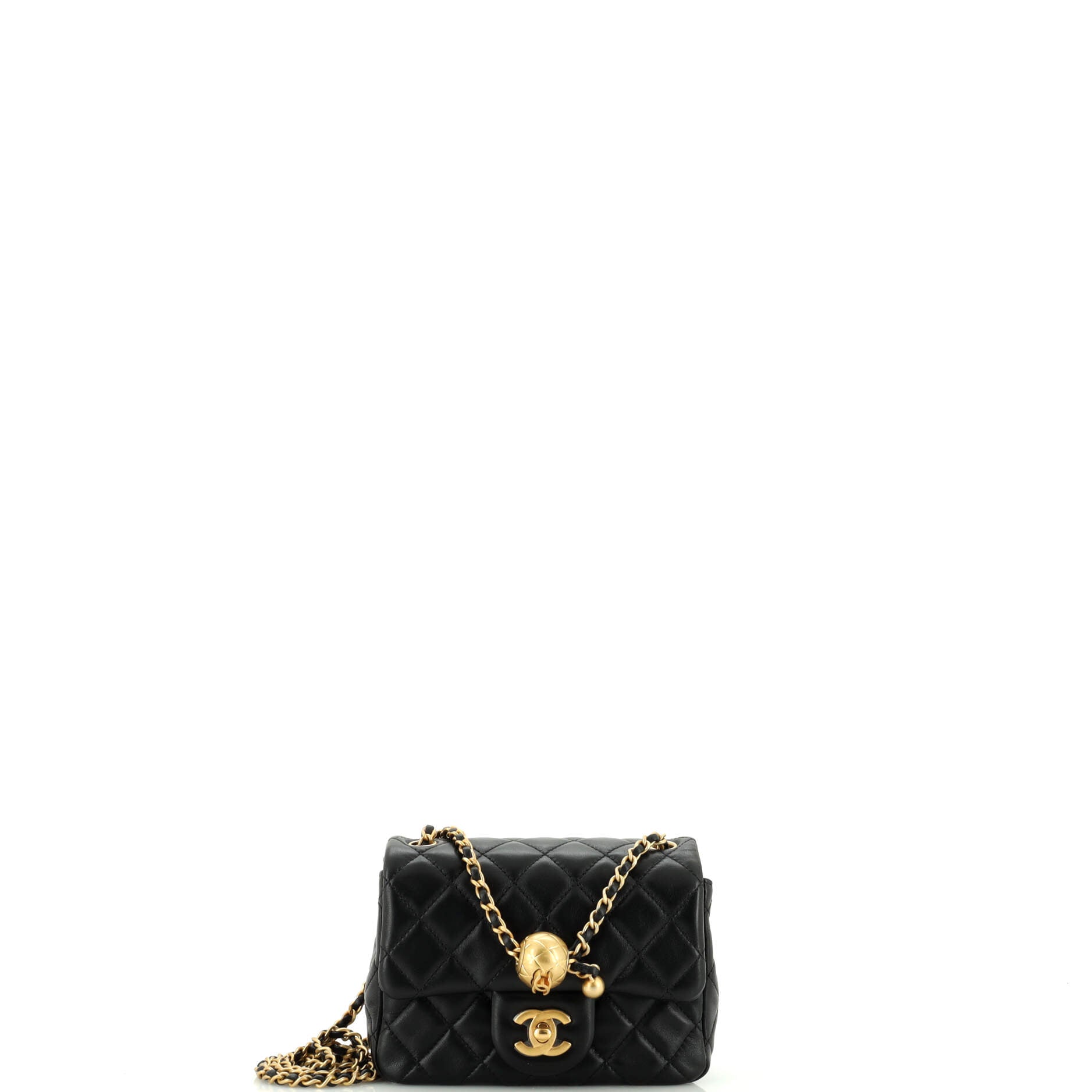 Pearl Crush Square Flap Bag Quilted Lambskin Mini
