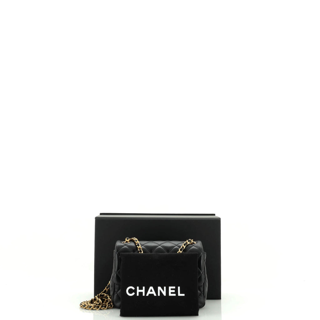 Pearl Crush Square Flap Bag Quilted Lambskin Mini