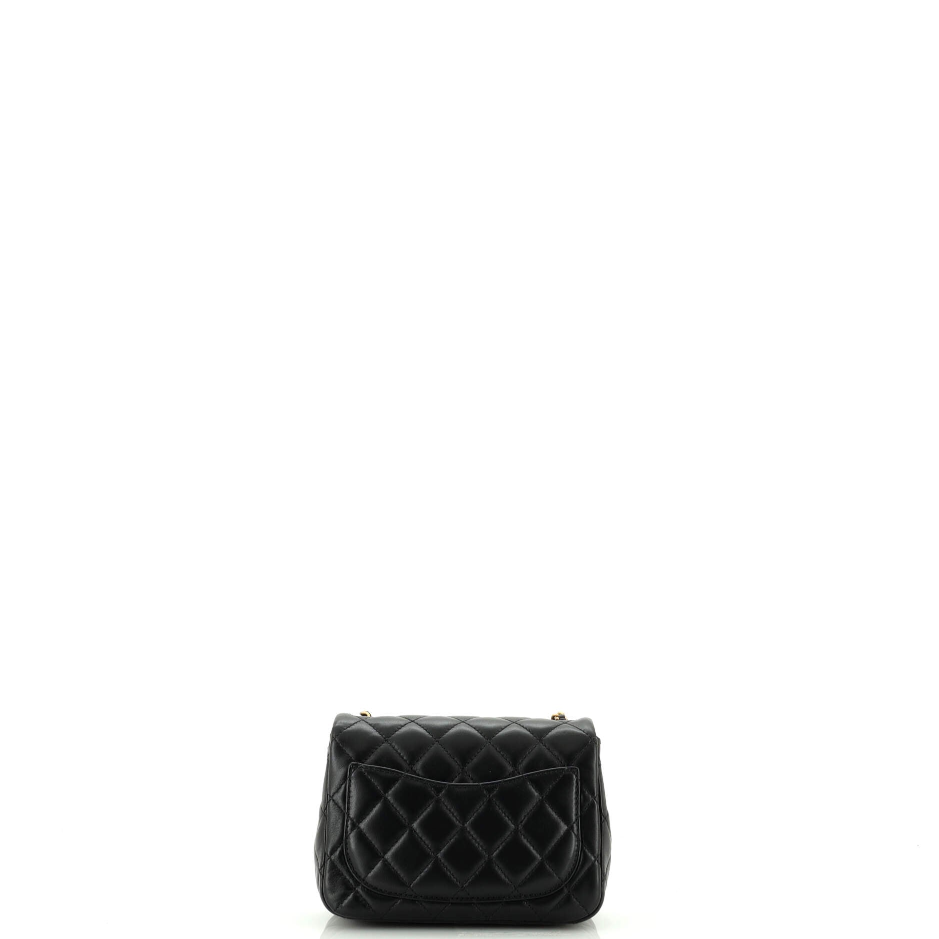 Pearl Crush Square Flap Bag Quilted Lambskin Mini