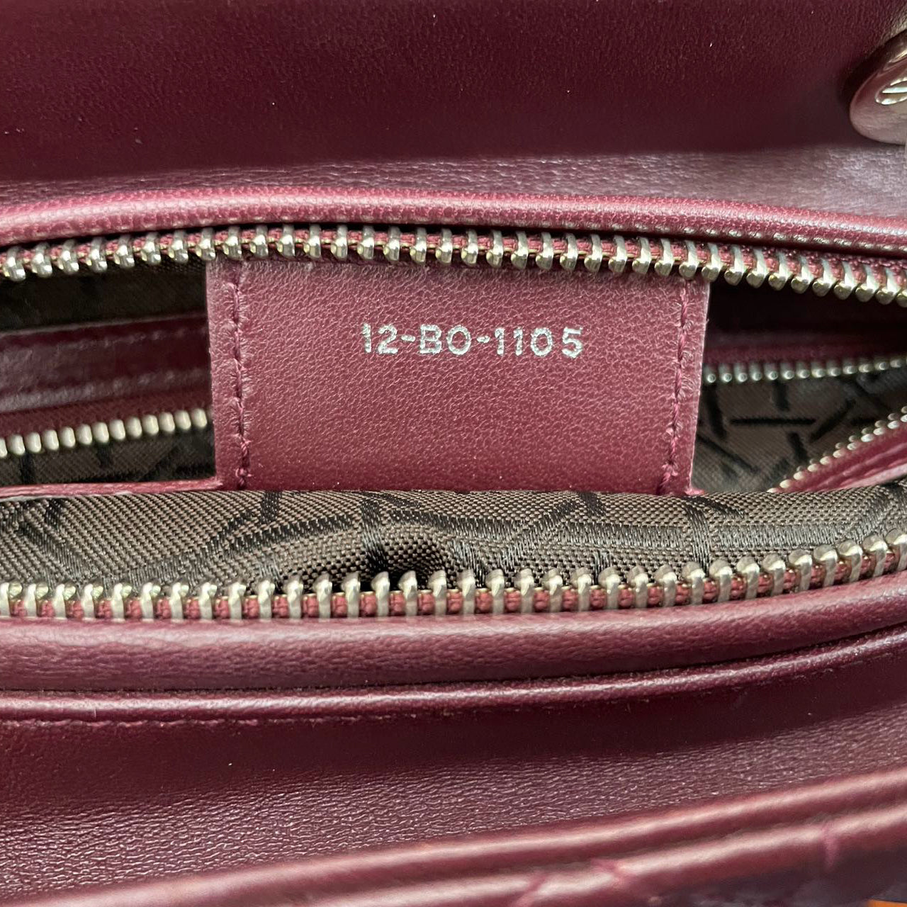 Christian Dior Burgundy Lady Dior Bag in Cannage Lambskin Leather with Silver Hardware Medium LP