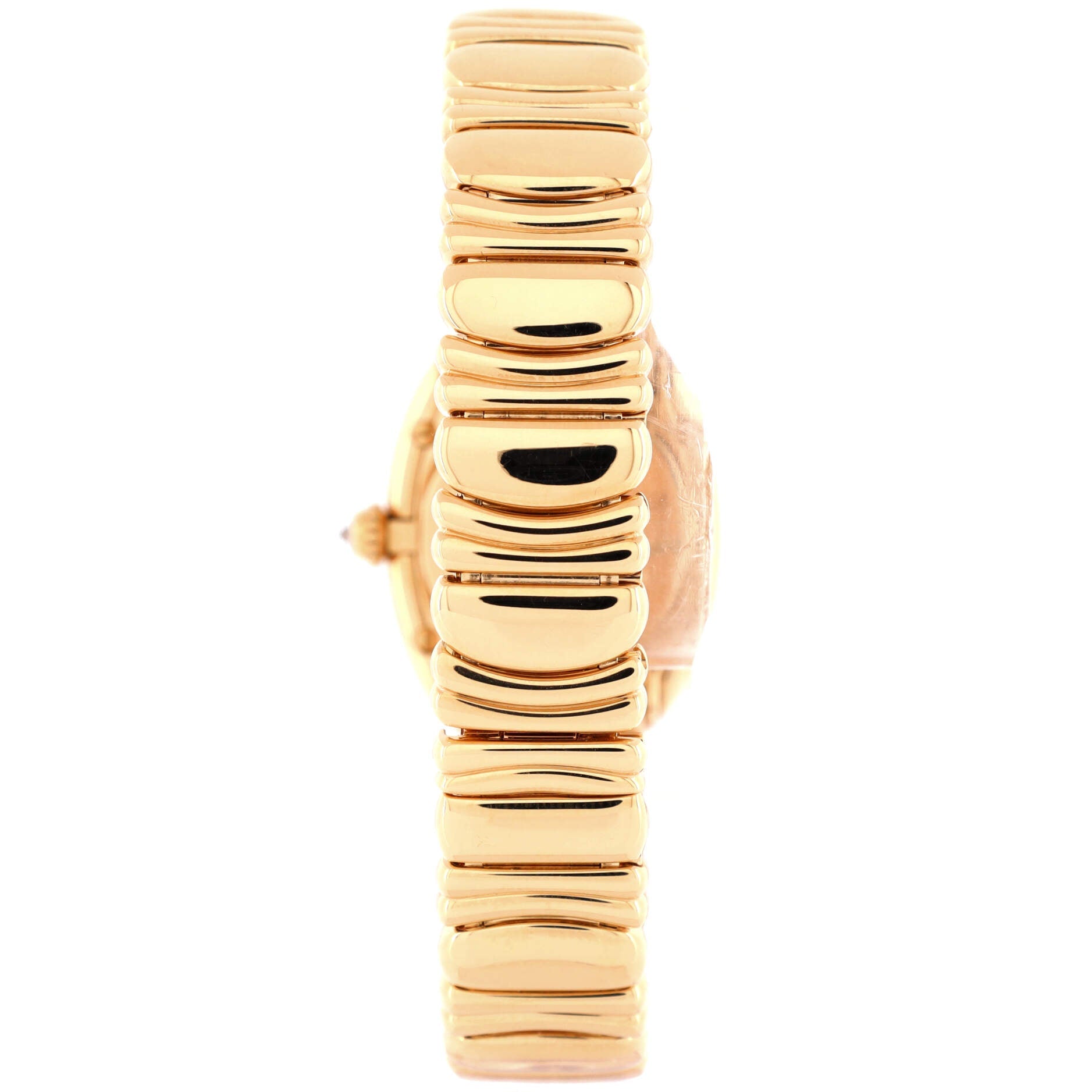 Baignoire Quartz Watch Yellow Gold with Three Row Diamond Bezel 22