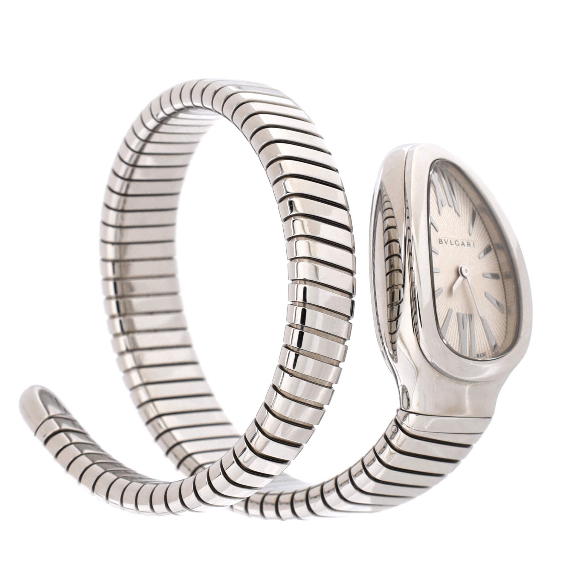Serpenti Tubogas Single Spiral Quartz Watch Stainless Steel 23